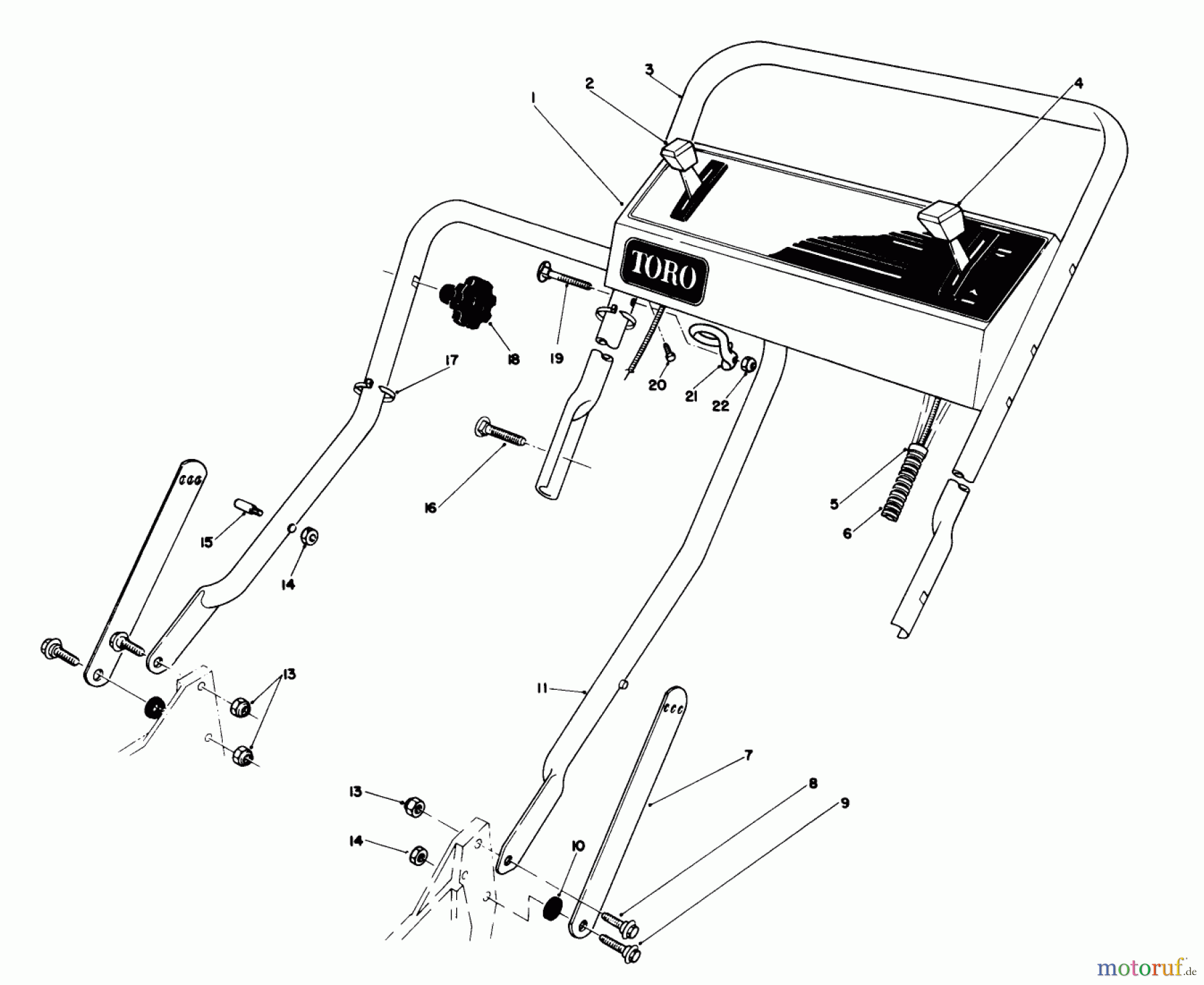Toro Neu Mowers, Walk-Behind Seite 1 20692 - Toro Lawnmower, 1990 (0000001-0999999) HANDLE ASSEMBLY
