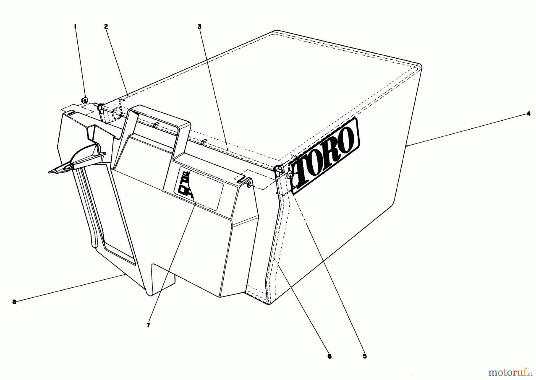 Toro Neu Mowers, Walk-Behind Seite 1 20692C - Toro Lawnmower, 1988 (8000001-8999999) GRASS BAG ASSEMBLY NO. 11-0189