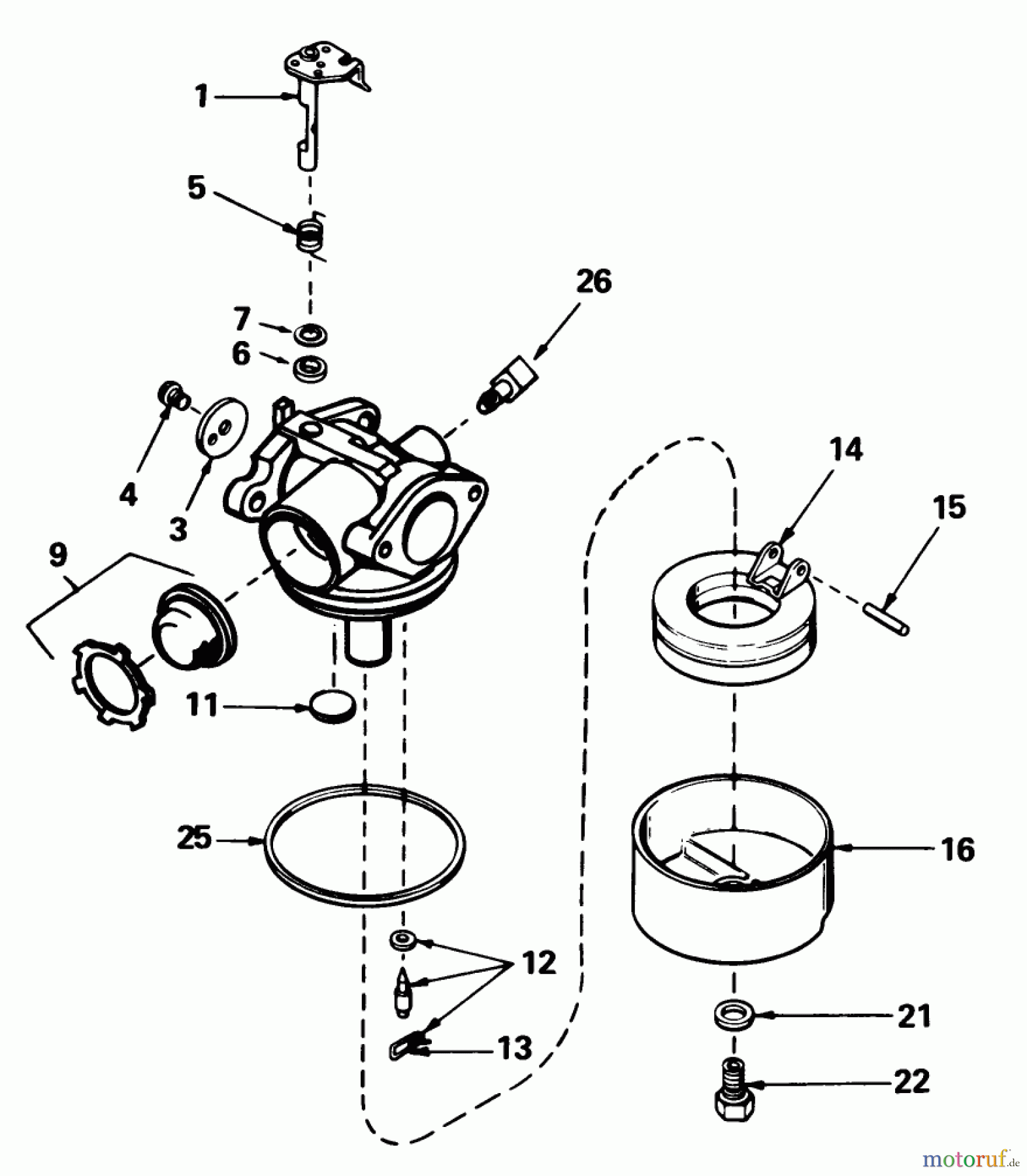 Toro Neu Mowers, Walk-Behind Seite 1 20695 - Toro Lawnmower, 1987 (7000001-7999999) CARBURETOR NO. 632098