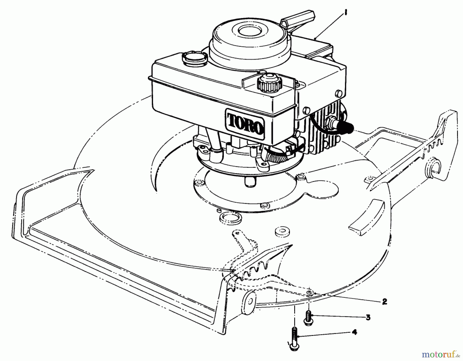 Toro Neu Mowers, Walk-Behind Seite 1 20695 - Toro Lawnmower, 1987 (7000001-7999999) ENGINE ASSEMBLY
