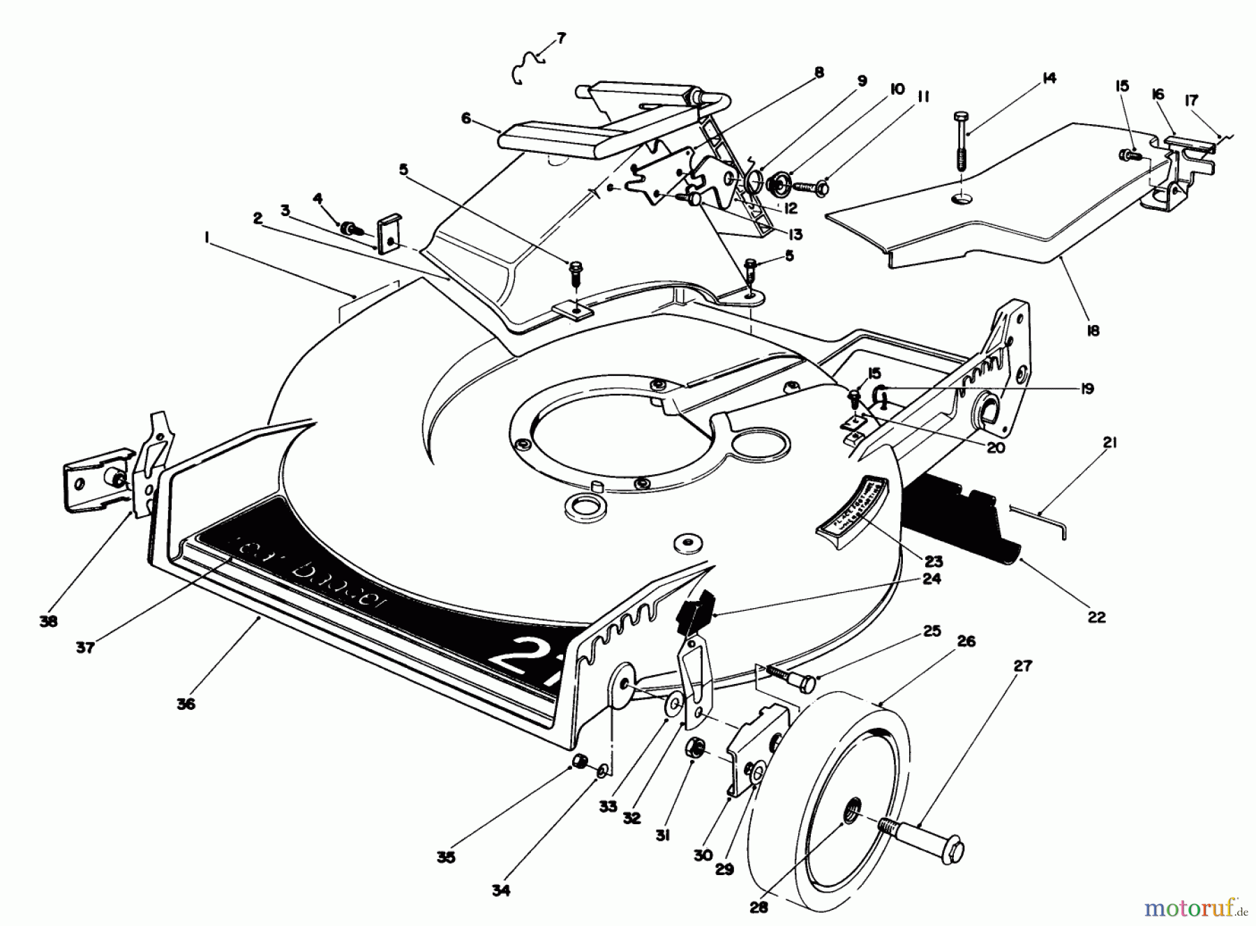 Toro Neu Mowers, Walk-Behind Seite 1 20695 - Toro Lawnmower, 1987 (7000001-7999999) HOUSING ASSEMBLY