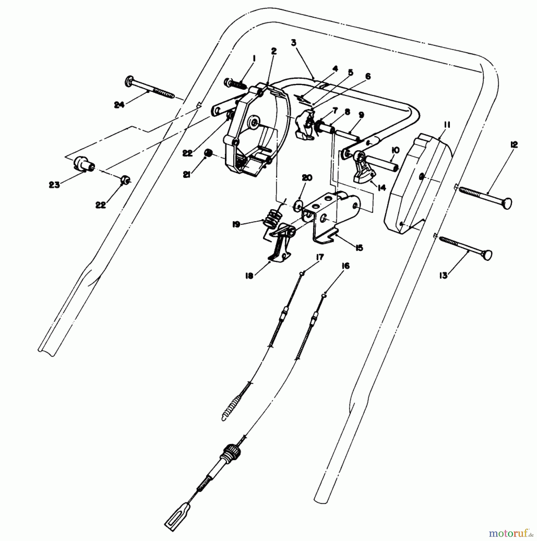 Toro Neu Mowers, Walk-Behind Seite 1 20695 - Toro Lawnmower, 1987 (7000001-7999999) TRACTION CONTROL ASSEMBLY