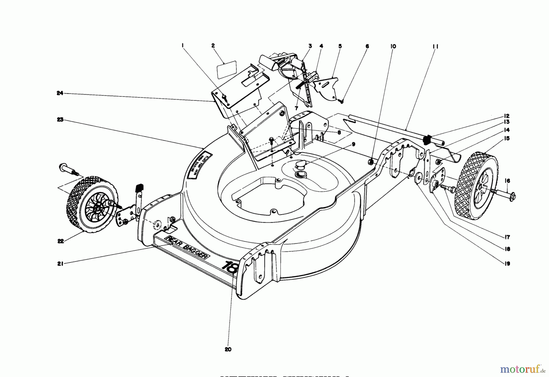 Toro Neu Mowers, Walk-Behind Seite 1 20698 - Toro Lawnmower, 1978 (8000001-8999999) HOUSING ASSEMBLY