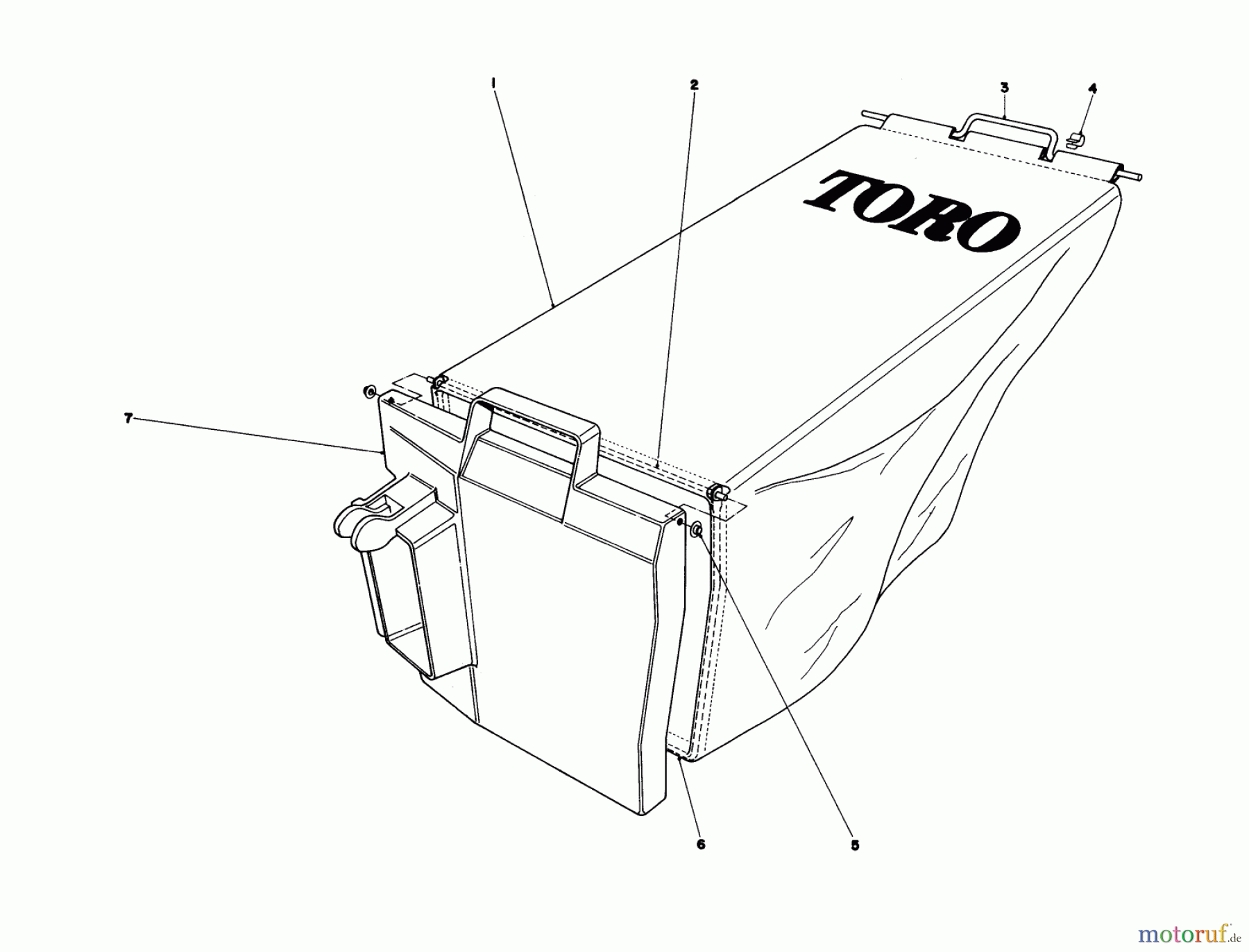  Toro Neu Mowers, Walk-Behind Seite 1 20698 - Toro Lawnmower, 1979 (9000001-9999999) GRASS BAG ASSEMBLY