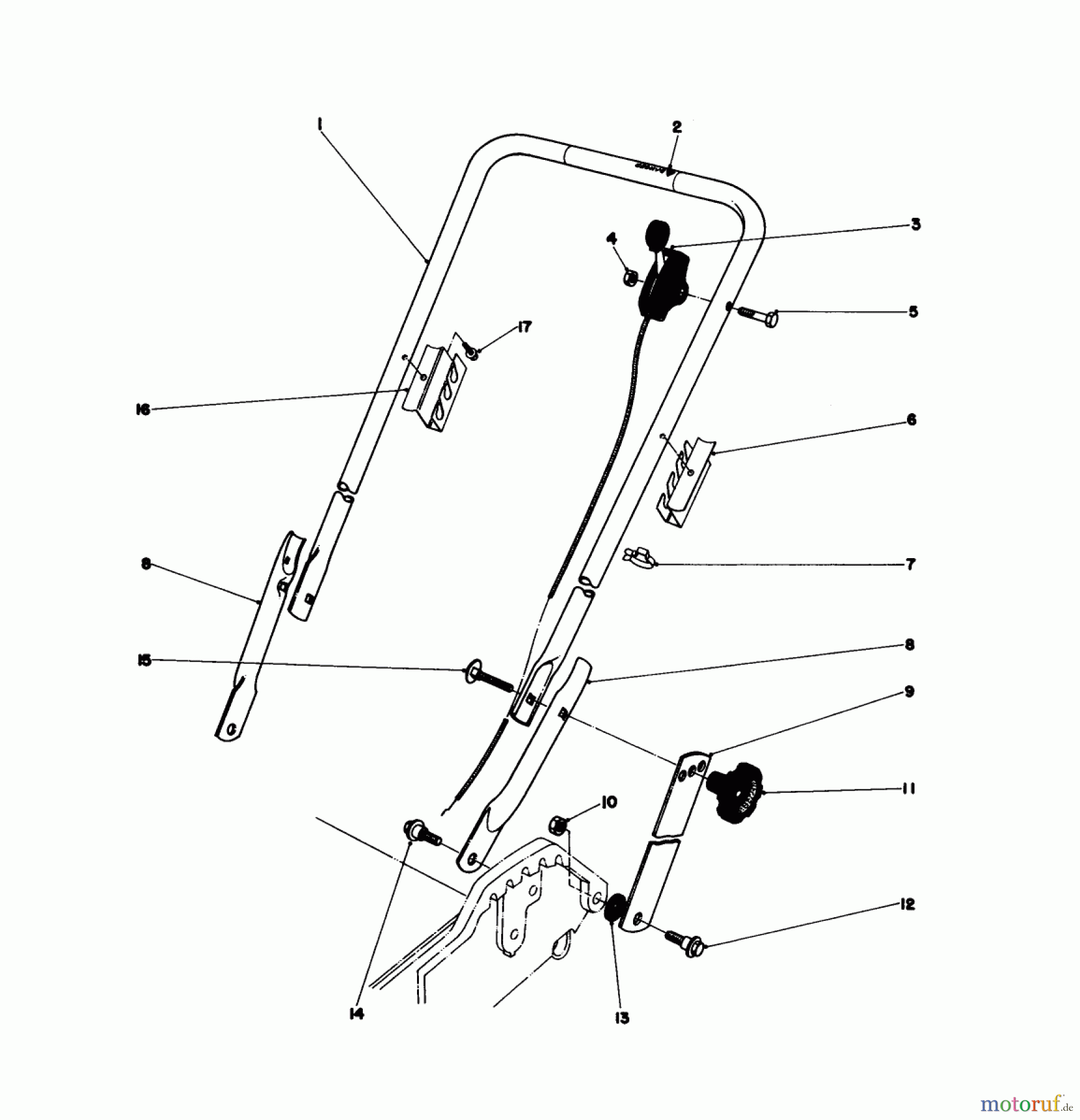 Toro Neu Mowers, Walk-Behind Seite 1 20698 - Toro Lawnmower, 1979 (9000001-9999999) HANDLE ASSEMBLY