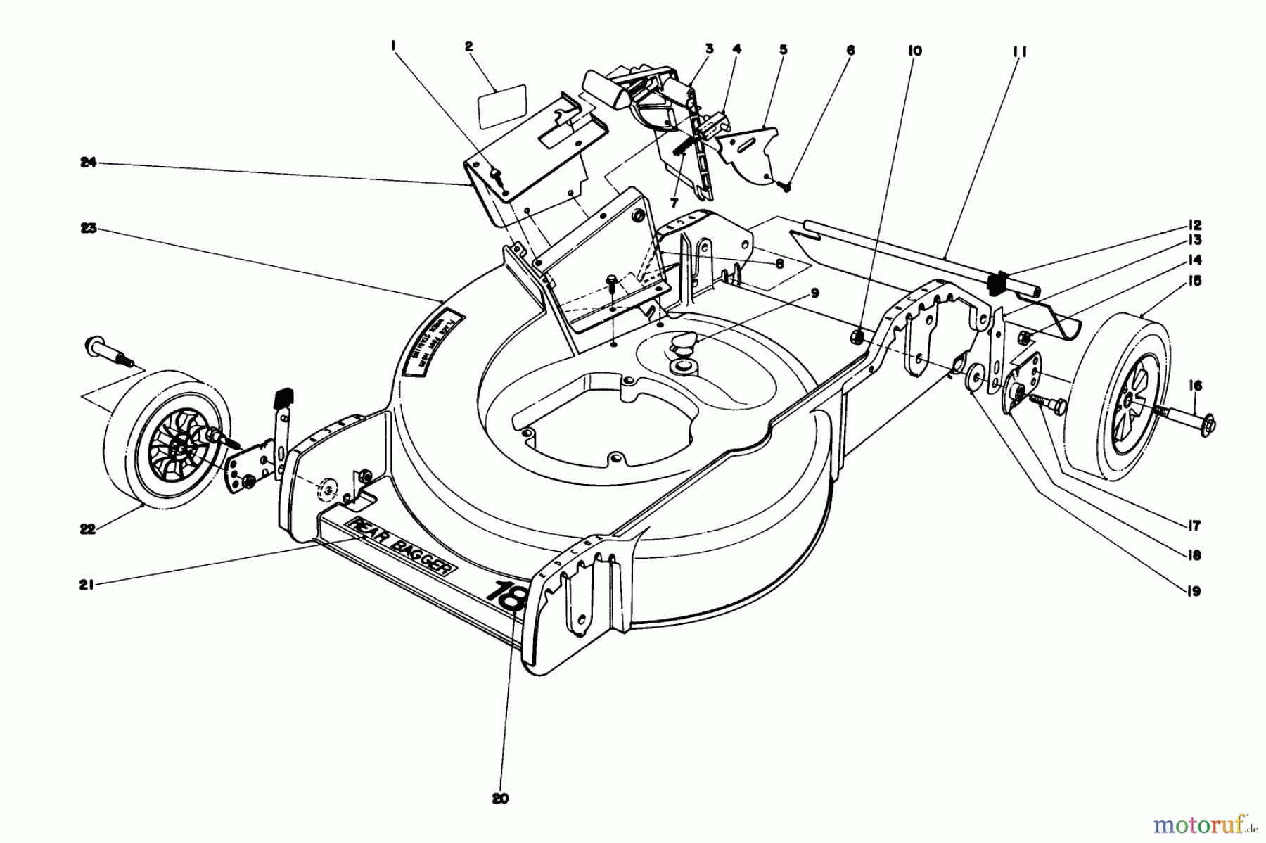 Toro Neu Mowers, Walk-Behind Seite 1 20698 - Toro Lawnmower, 1979 (9000001-9999999) HOUSING ASSEMBLY