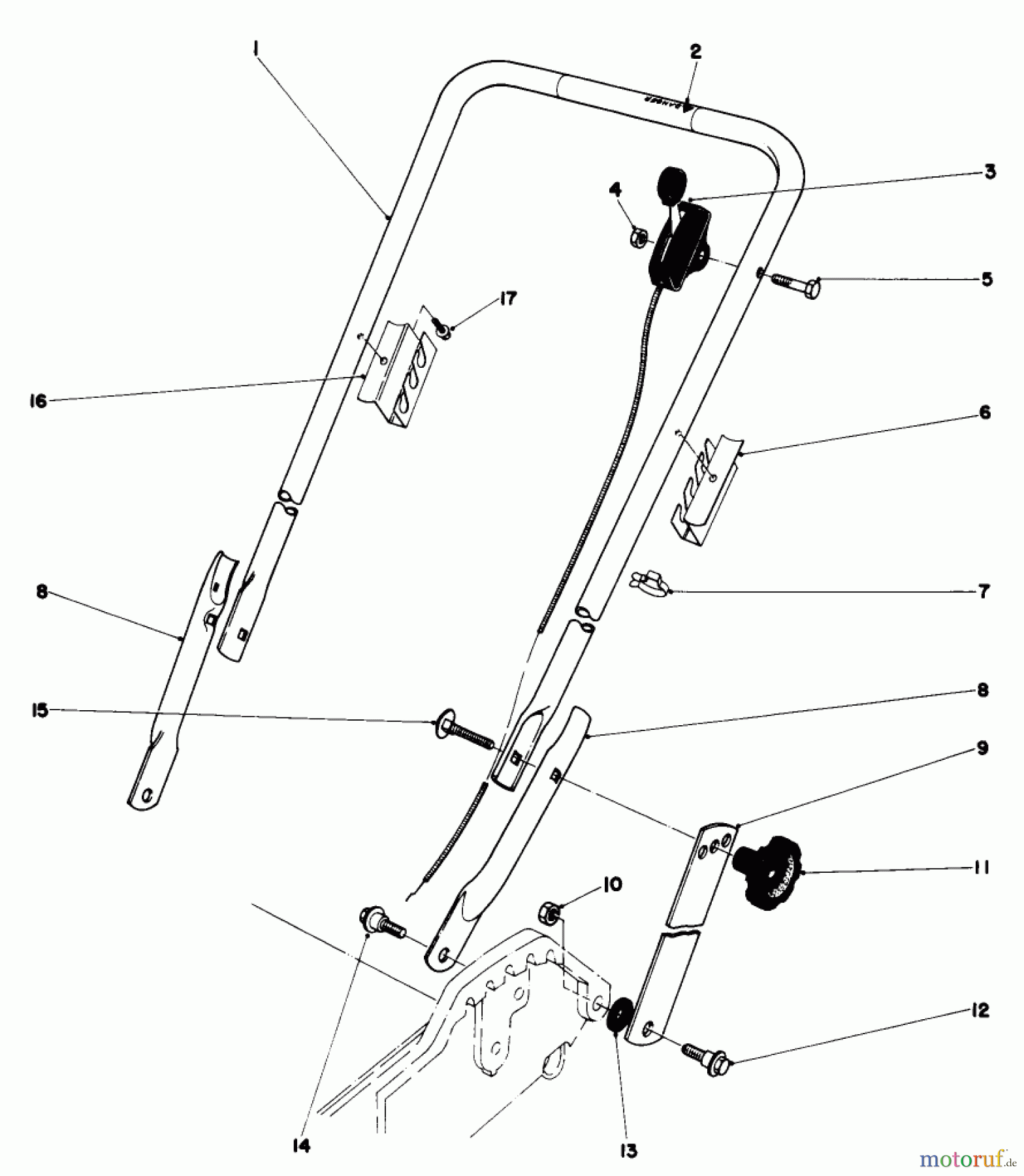 Toro Neu Mowers, Walk-Behind Seite 1 20698 - Toro Lawnmower, 1980 (0000001-0999999) HANDLE ASSEMBLY