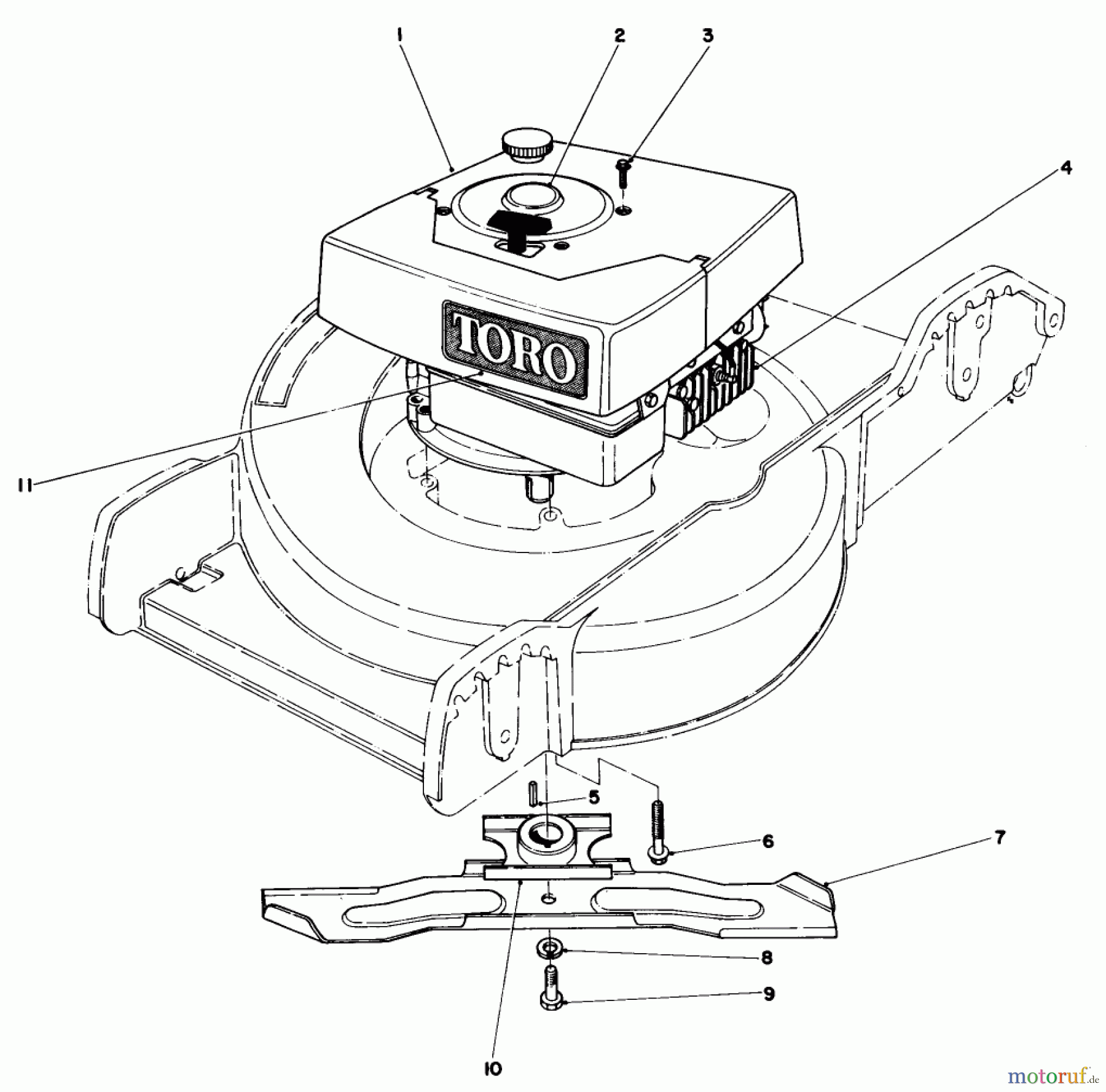 Toro Neu Mowers, Walk-Behind Seite 1 20698 - Toro Lawnmower, 1982 (2000001-2999999) ENGINE ASSEMBLY