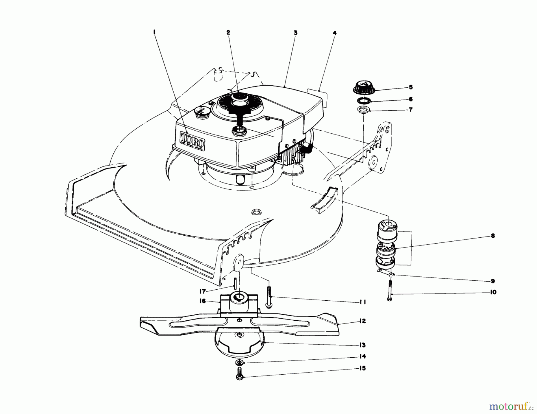 Toro Neu Mowers, Walk-Behind Seite 1 20700 - Toro Lawnmower, 1978 (8000001-8999999) ENGINE ASSEMBLY