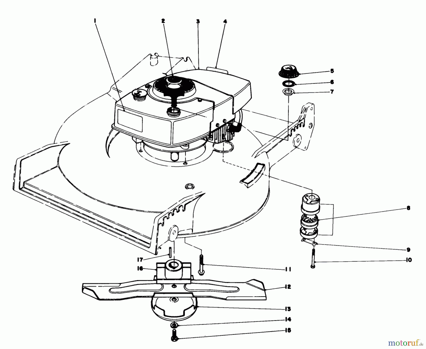 Toro Neu Mowers, Walk-Behind Seite 1 20700 - Toro Lawnmower, 1981 (1000001-1999999) ENGINE ASSEMBLY