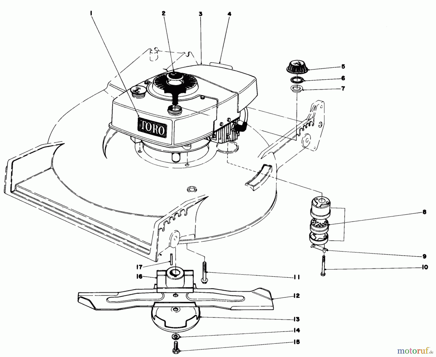 Toro Neu Mowers, Walk-Behind Seite 1 20700 - Toro Lawnmower, 1982 (2000001-2999999) ENGINE ASSEMBLY