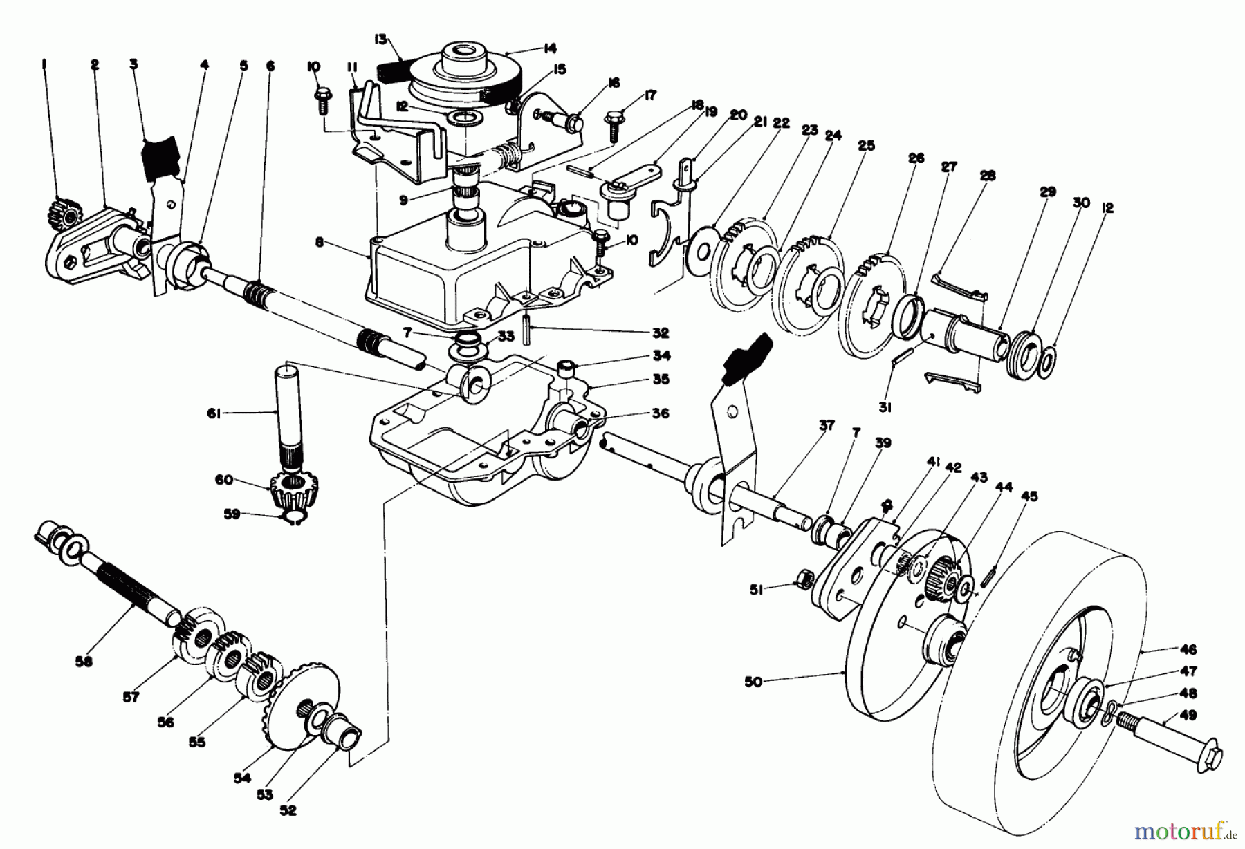 Toro Neu Mowers, Walk-Behind Seite 1 20705 - Toro Lawnmower, 1979 (9000001-9999999) GEAR CASE ASSEMBLY