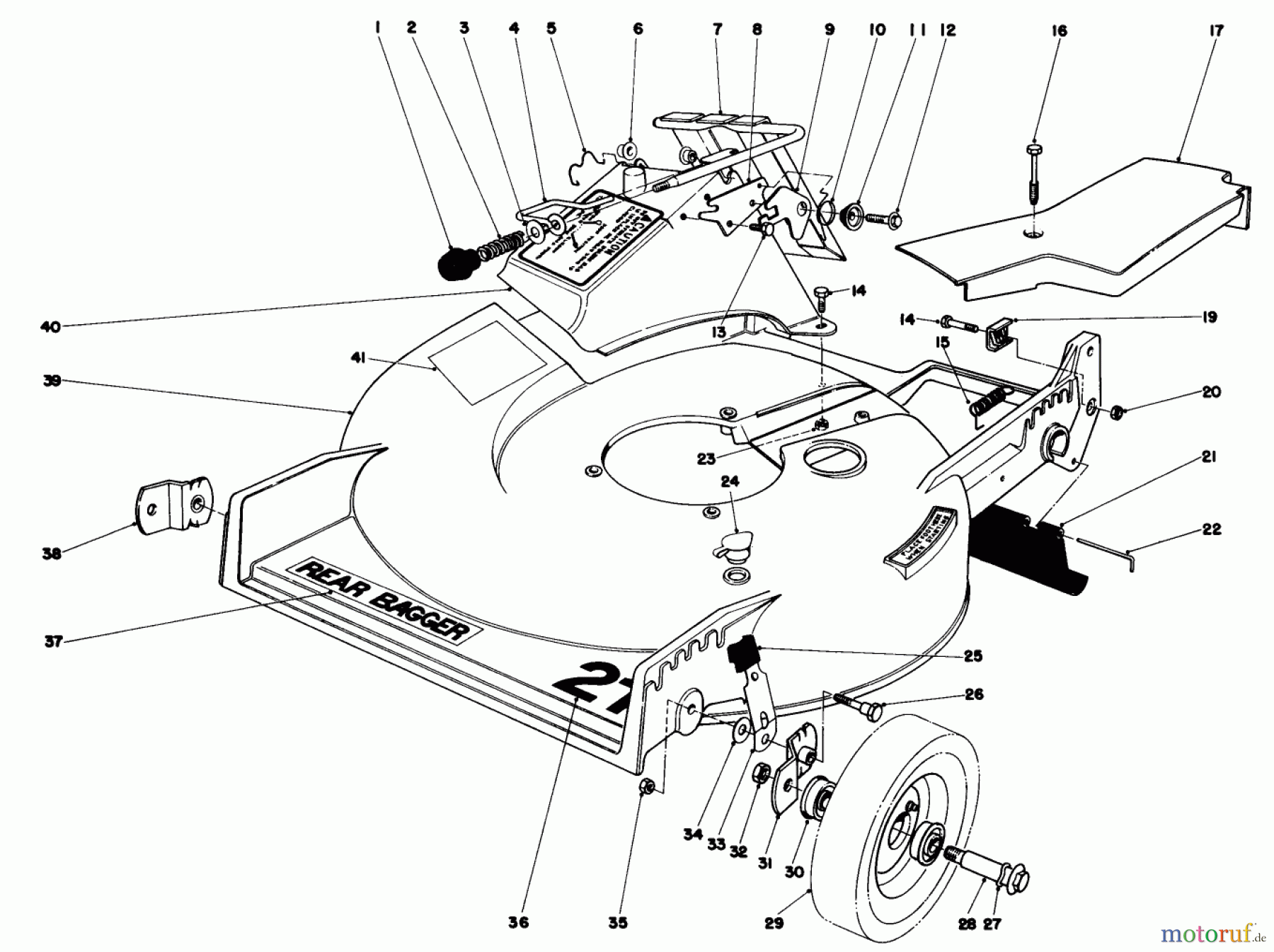 Toro Neu Mowers, Walk-Behind Seite 1 20705 - Toro Lawnmower, 1979 (9000001-9999999) HOUSING ASSEMBLY