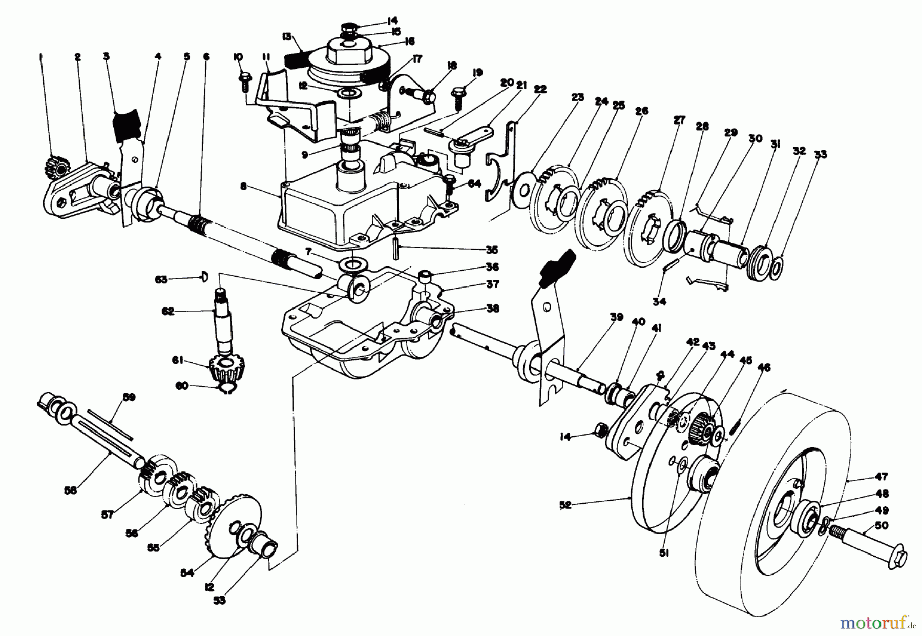 Toro Neu Mowers, Walk-Behind Seite 1 20705 - Toro Lawnmower, 1980 (0000001-0999999) GEAR CASE ASSEMBLY