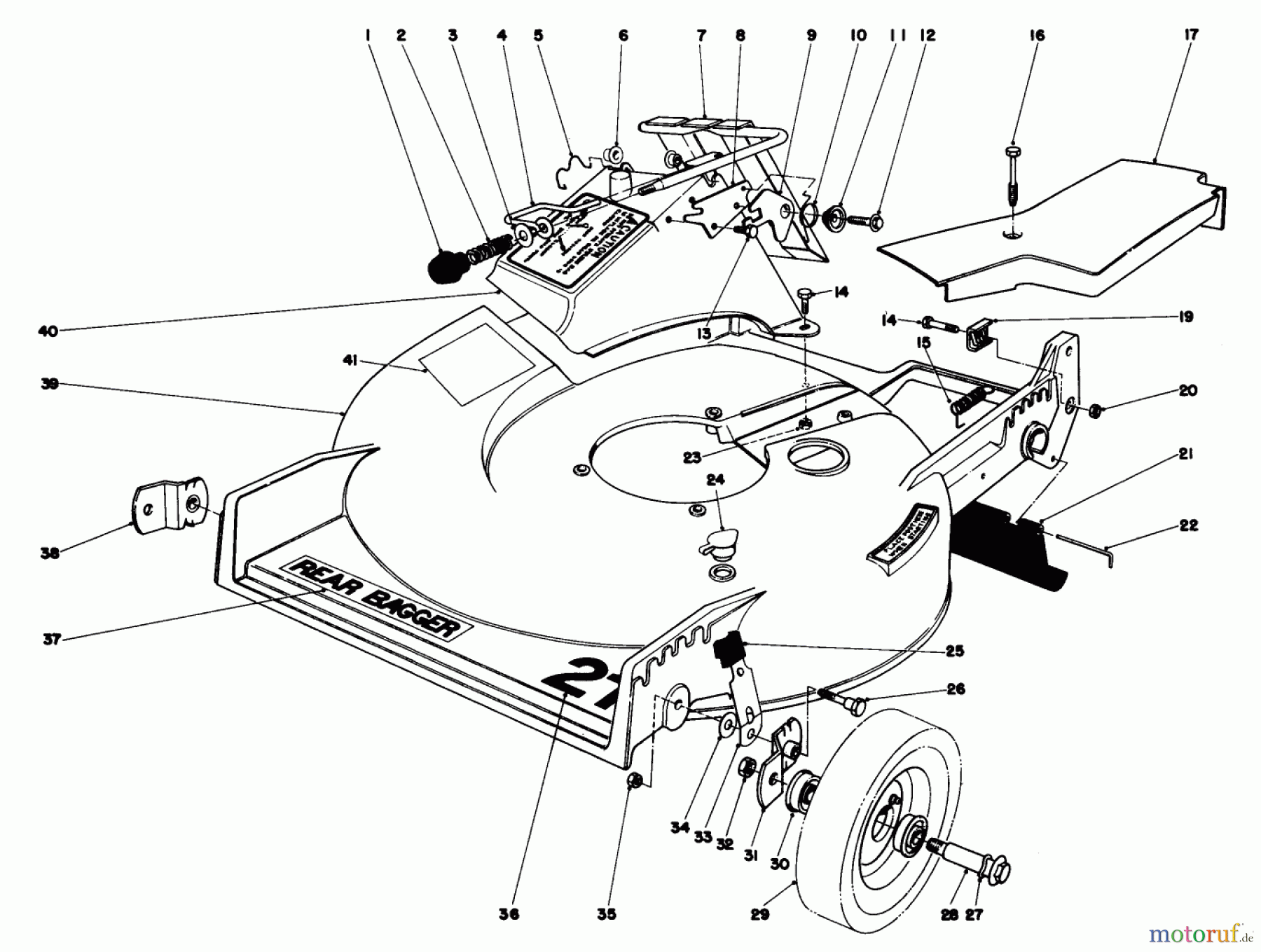 Toro Neu Mowers, Walk-Behind Seite 1 20705 - Toro Lawnmower, 1980 (0000001-0999999) HOUSING ASSEMBLY