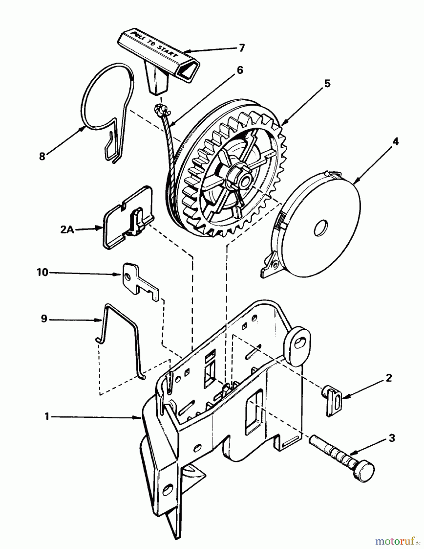 Toro Neu Mowers, Walk-Behind Seite 1 20705 - Toro Lawnmower, 1982 (2000001-2999999) REWIND STARTER NO. 590531