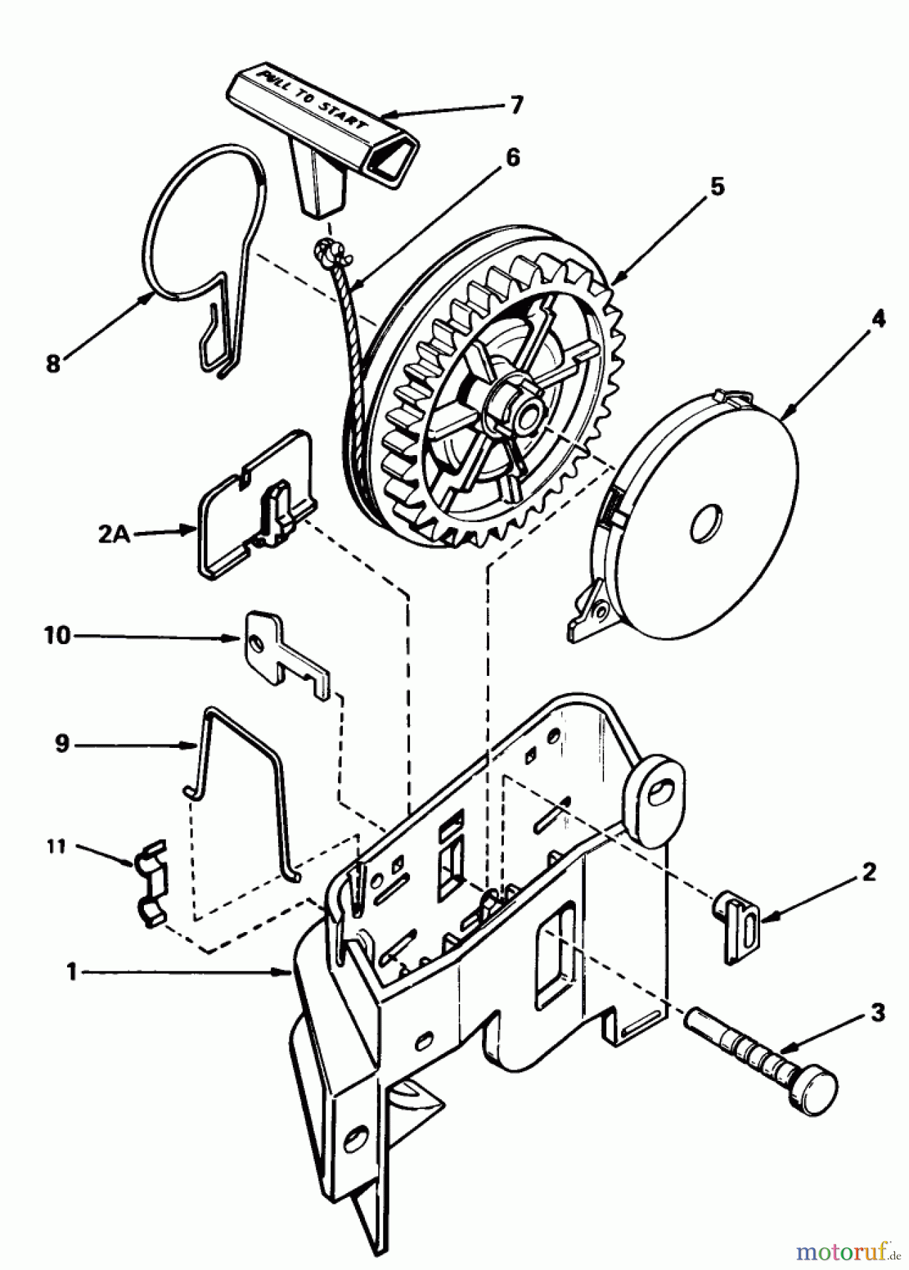 Toro Neu Mowers, Walk-Behind Seite 1 20705 - Toro Lawnmower, 1985 (5000001-5999999) STARTER NO. 590531