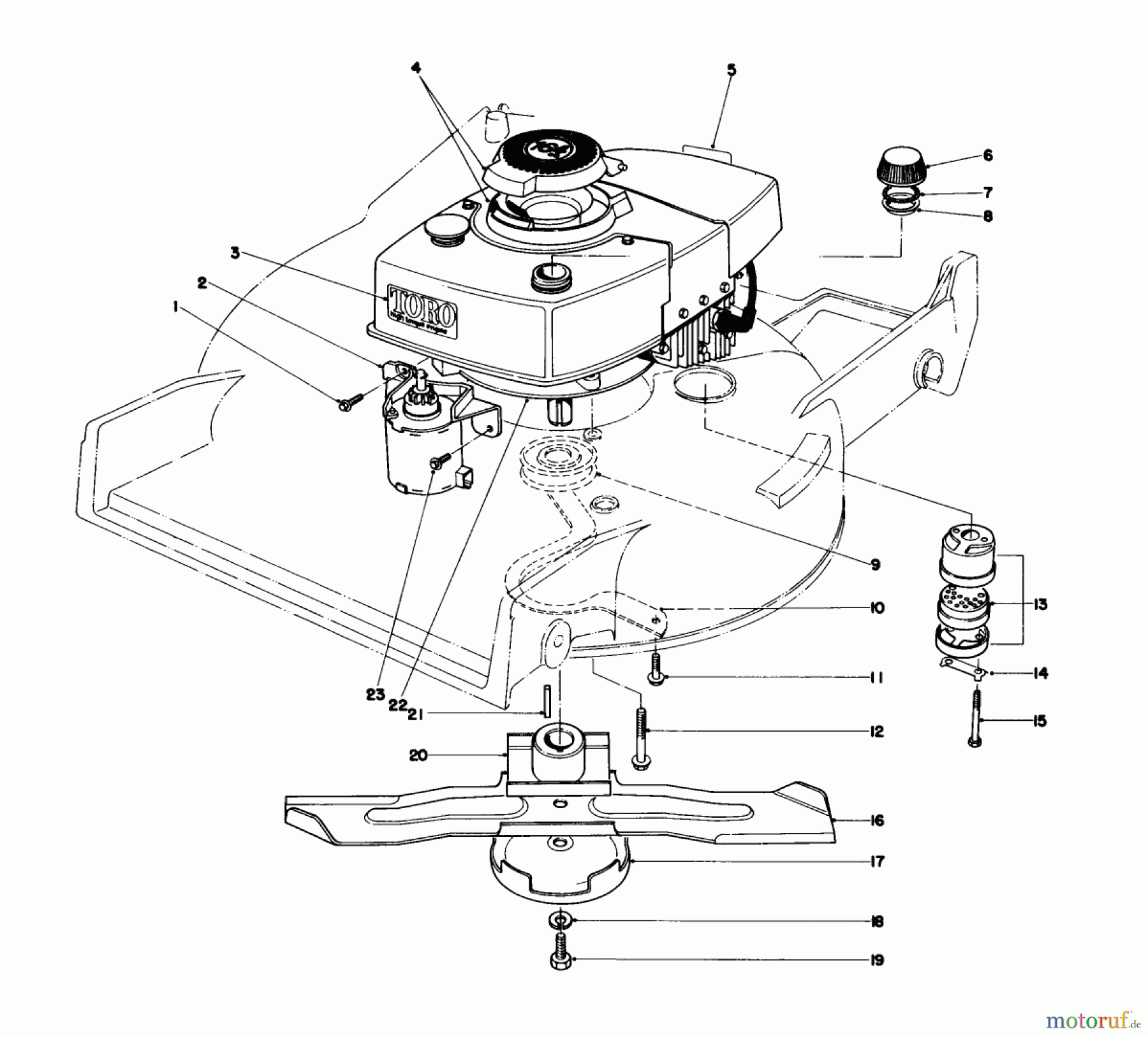 Toro Neu Mowers, Walk-Behind Seite 1 20715 - Toro Lawnmower, 1979 (9000001-9999999) ENGINE ASSEMBLY