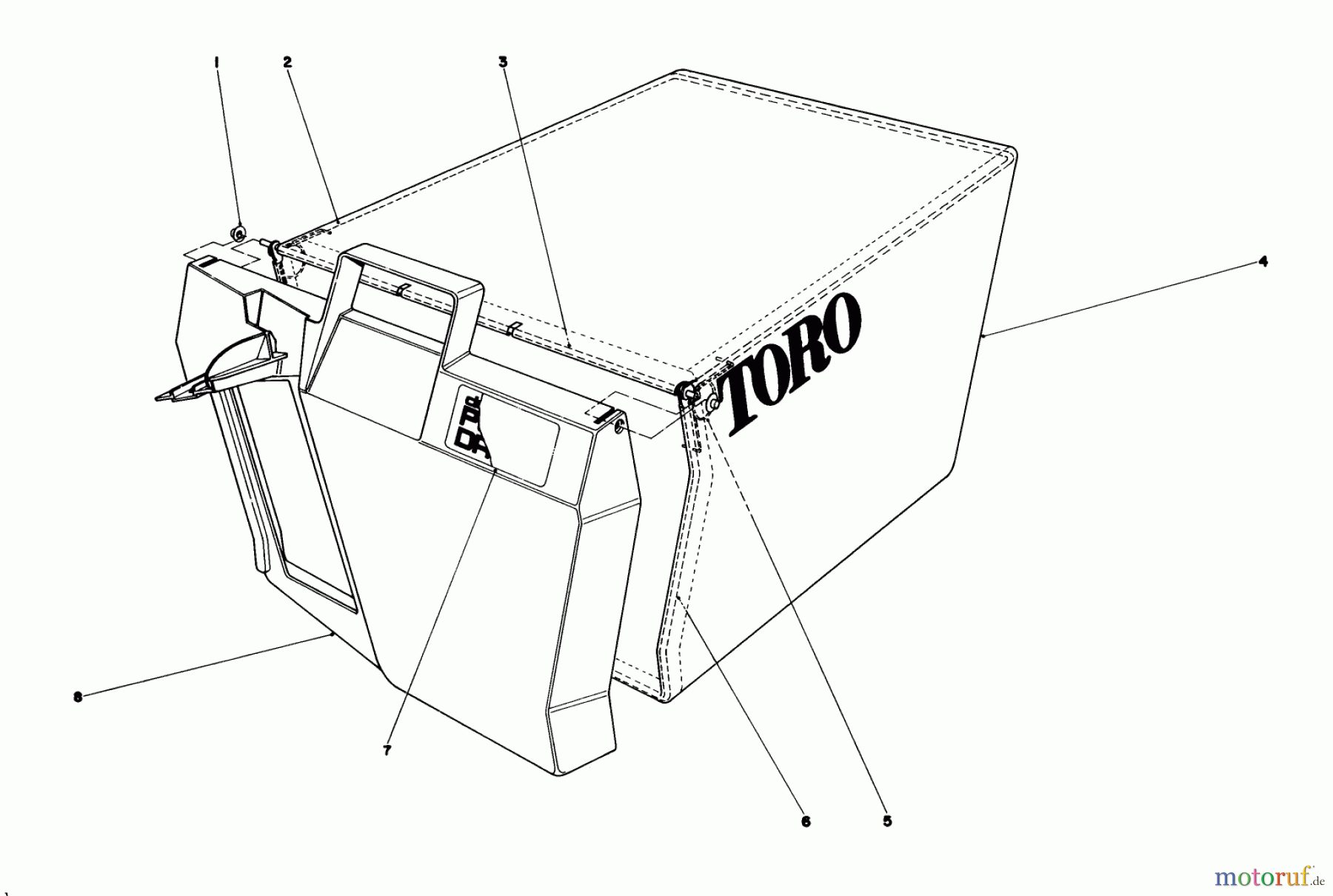 Toro Neu Mowers, Walk-Behind Seite 1 20715 - Toro Lawnmower, 1979 (9000001-9999999) GRASS BAG ASSEMBLY