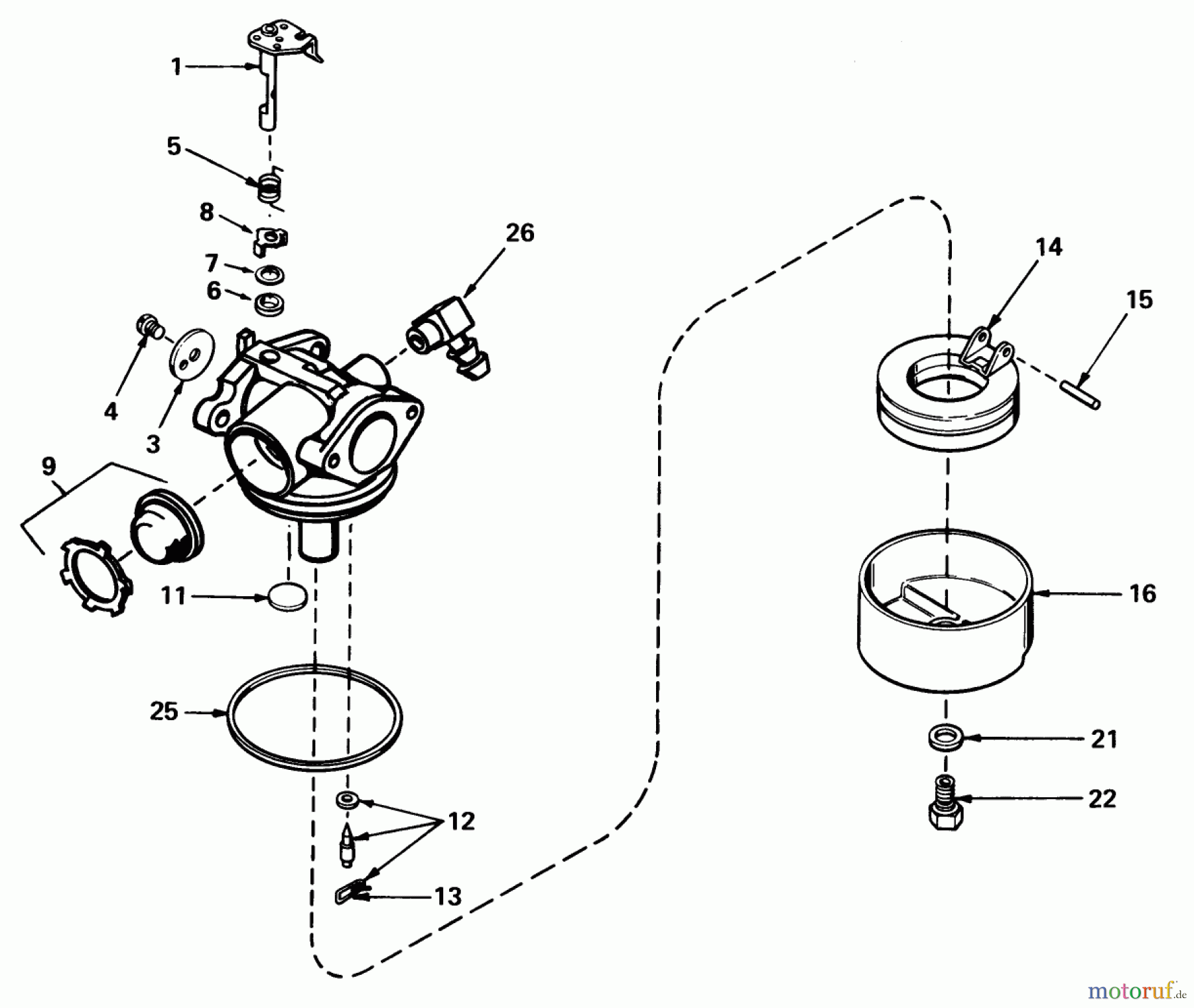 Toro Neu Mowers, Walk-Behind Seite 1 20715 - Toro Lawnmower, 1980 (0000001-0999999) CARBURETOR NO. 632050
