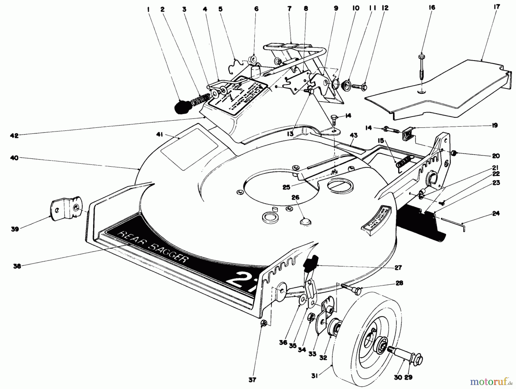 Toro Neu Mowers, Walk-Behind Seite 1 20715 - Toro Lawnmower, 1981 (1000001-1999999) HOUSING ASSEMBLY
