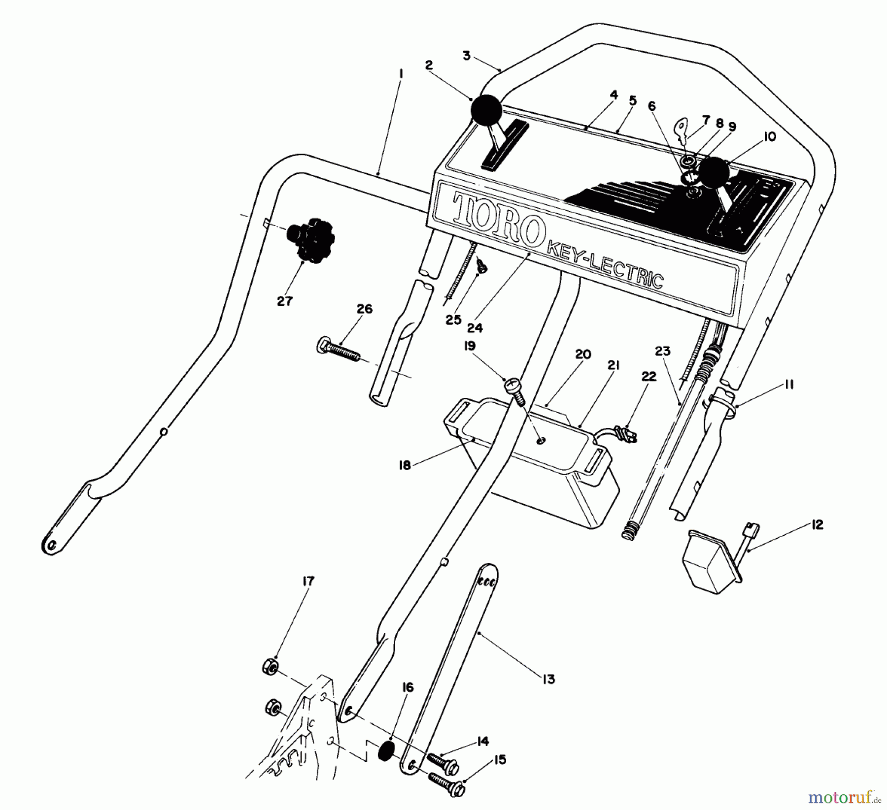 Toro Neu Mowers, Walk-Behind Seite 1 20715 - Toro Lawnmower, 1983 (3000001-3999999) HANDLE ASSEMBLY