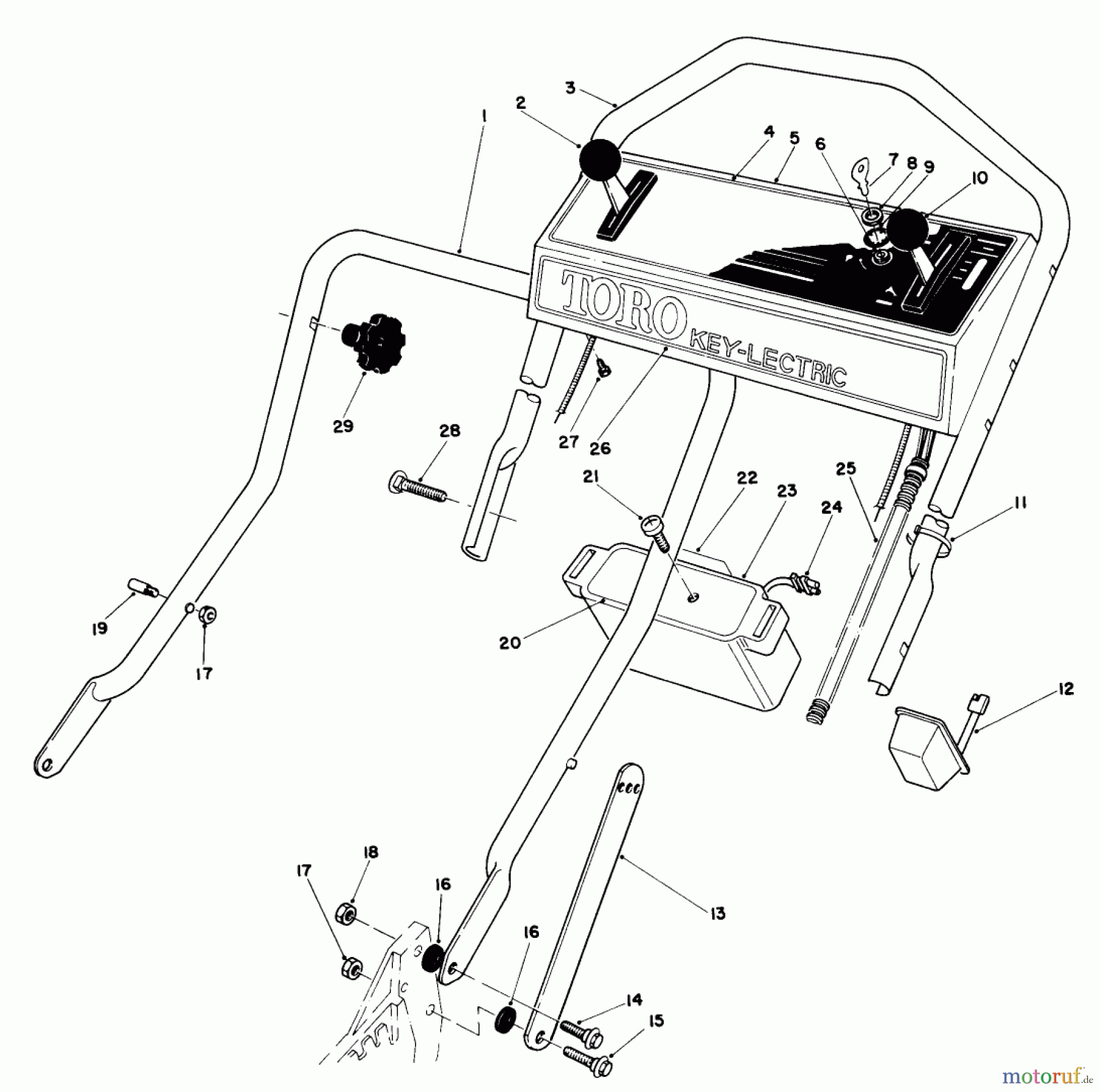 Toro Neu Mowers, Walk-Behind Seite 1 20715 - Toro Lawnmower, 1984 (4000001-4999999) HANDLE ASSEMBLY