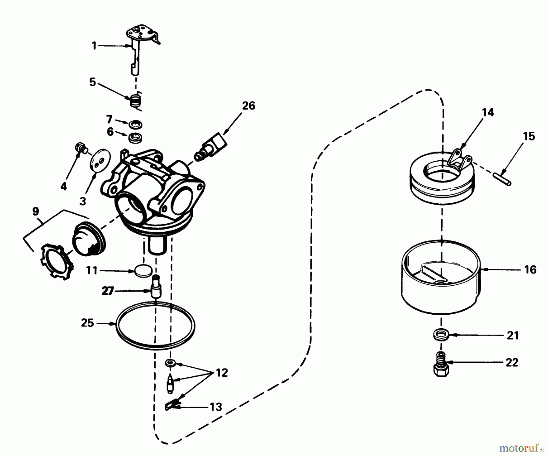 Toro Neu Mowers, Walk-Behind Seite 1 20715 - Toro Lawnmower, 1985 (5000001-5999999) CARBURETOR NO. 632050A