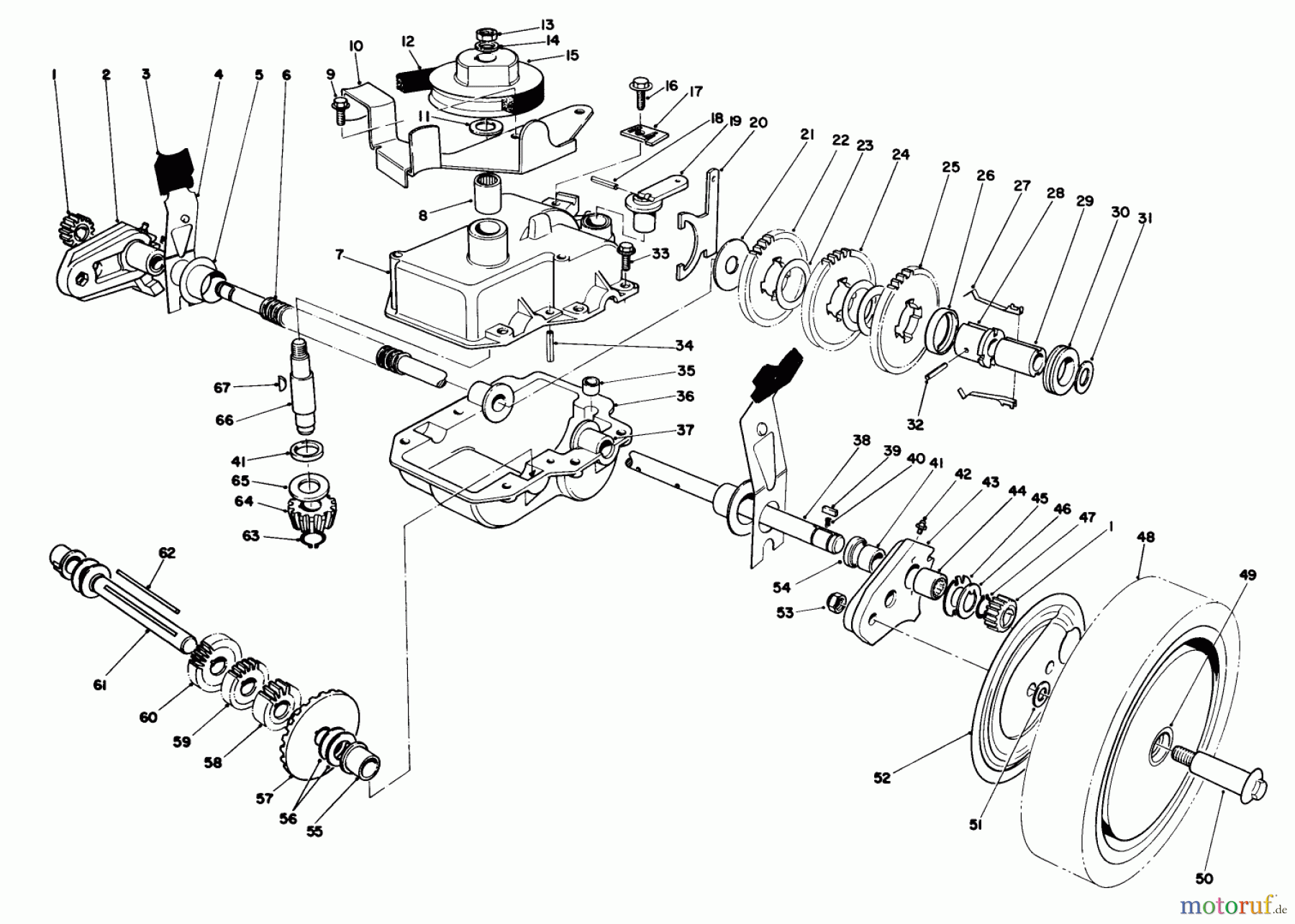 Toro Neu Mowers, Walk-Behind Seite 1 20715C - Toro Lawnmower, 1985 (5000001-5999999) GEAR CASE ASSEMBLY