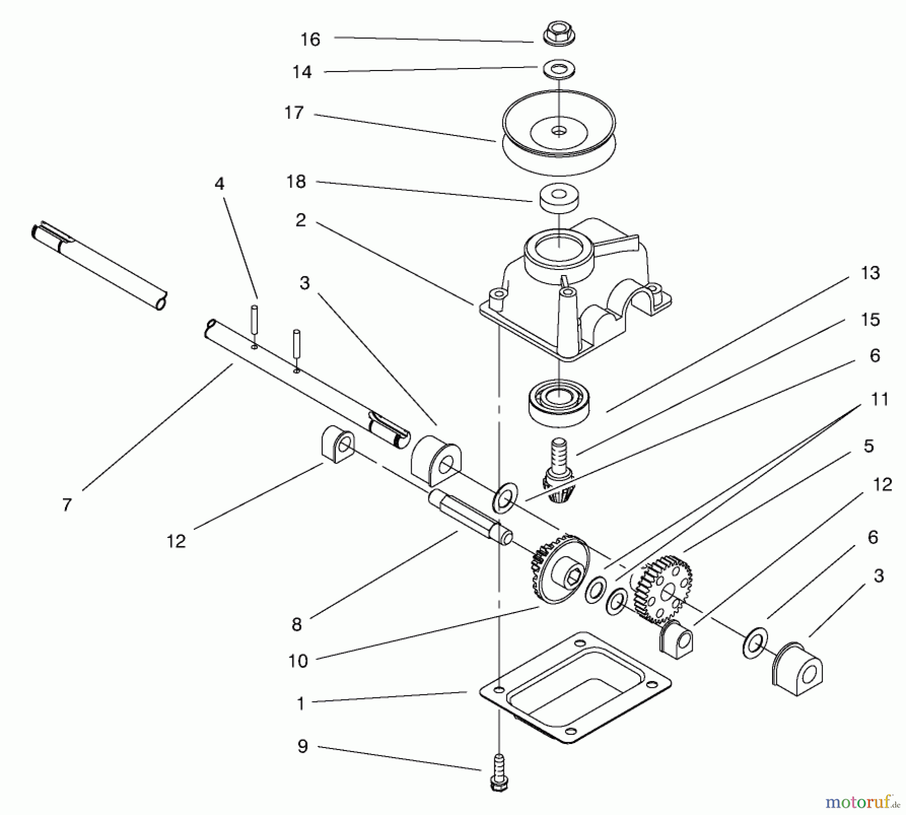Toro Neu Mowers, Walk-Behind Seite 1 20716 - Toro Side Discharge Mower, 1998 (8900001-8999999) GEAR CASE ASSEMBLY