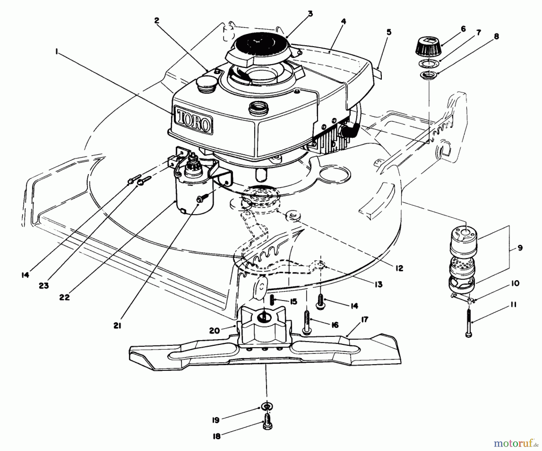 Toro Neu Mowers, Walk-Behind Seite 1 20718C - Toro Lawnmower, 1986 (6000001-6999999) ENGINE ASSEMBLY