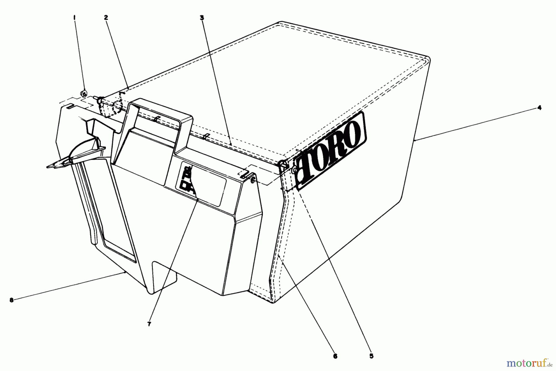 Toro Neu Mowers, Walk-Behind Seite 1 20718C - Toro Lawnmower, 1986 (6000001-6999999) GRASS BAG ASSEMBLY NO. 11-0189