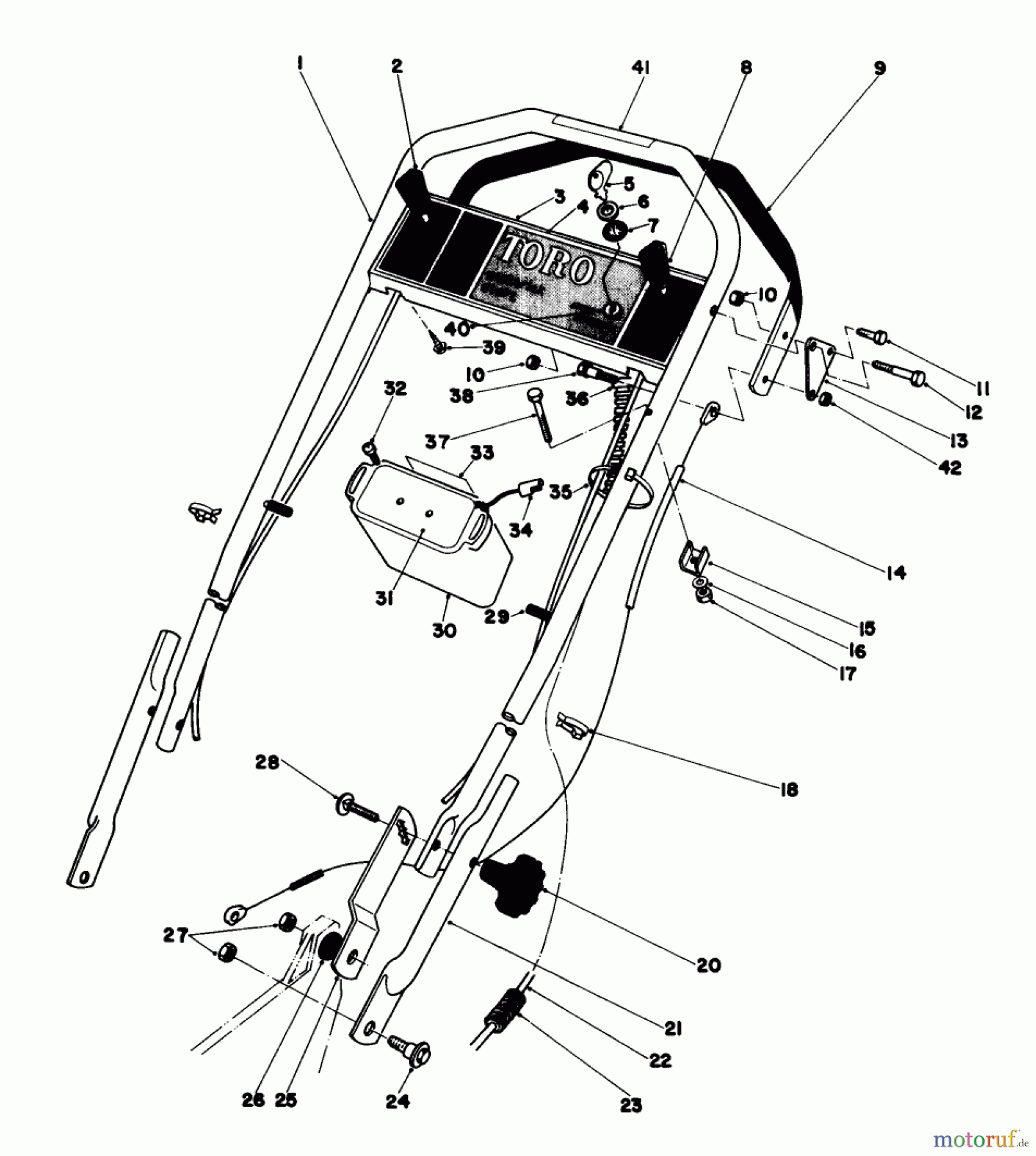 Toro Neu Mowers, Walk-Behind Seite 1 20720 - Toro Lawnmower, 1981 (1000001-1999999) HANDLE ASSEMBLY