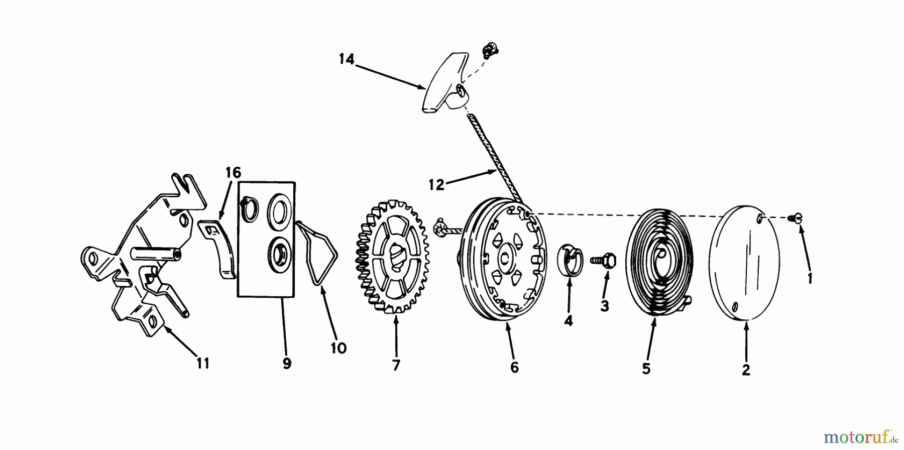 Toro Neu Mowers, Walk-Behind Seite 1 20730 - Toro Lawnmower, 1978 (8000001-8999999) REWIND STARTER NO. 590519