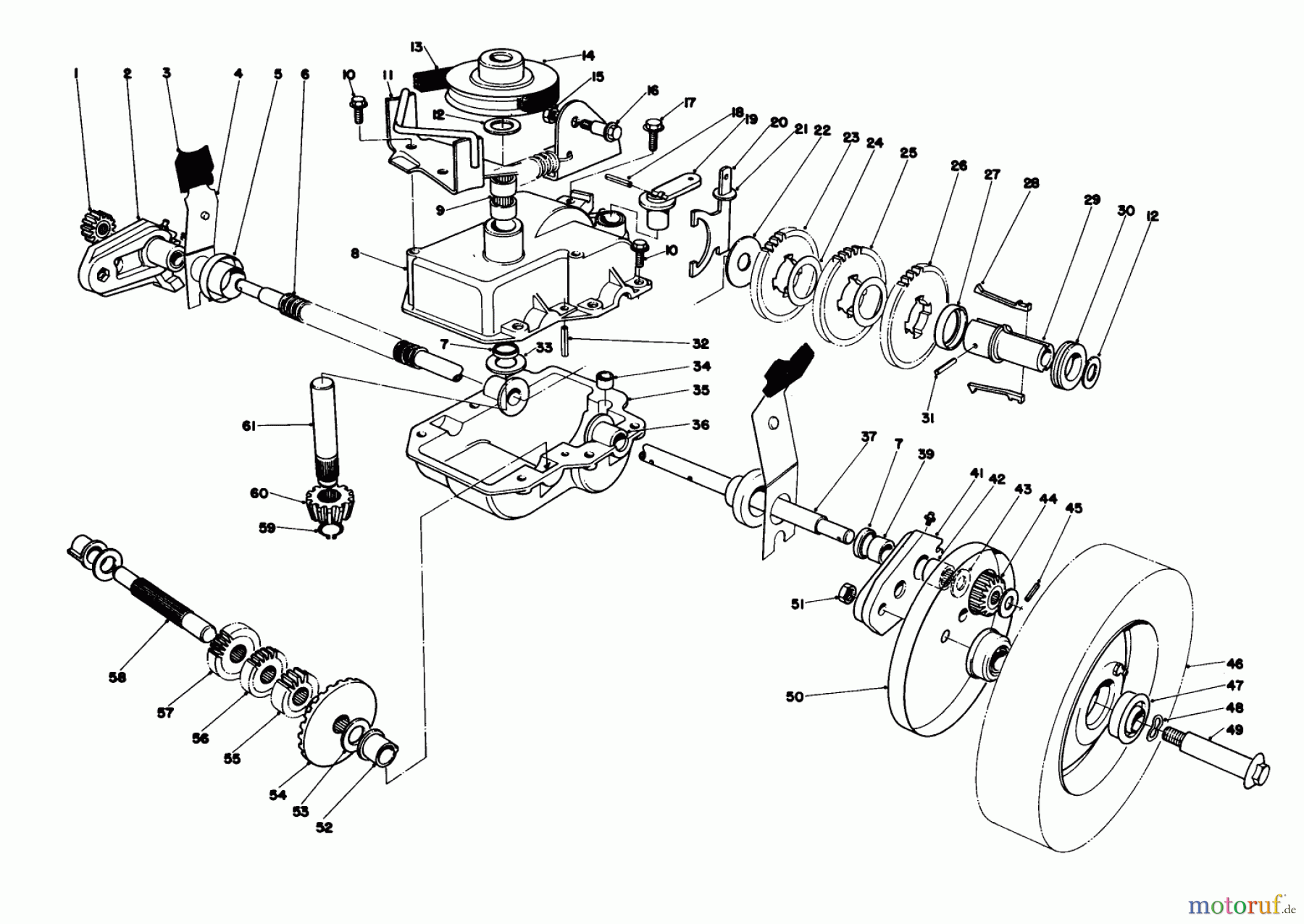 Toro Neu Mowers, Walk-Behind Seite 1 20735 - Toro Lawnmower, 1979 (9000001-9999999) GEAR CASE ASSEMBLY