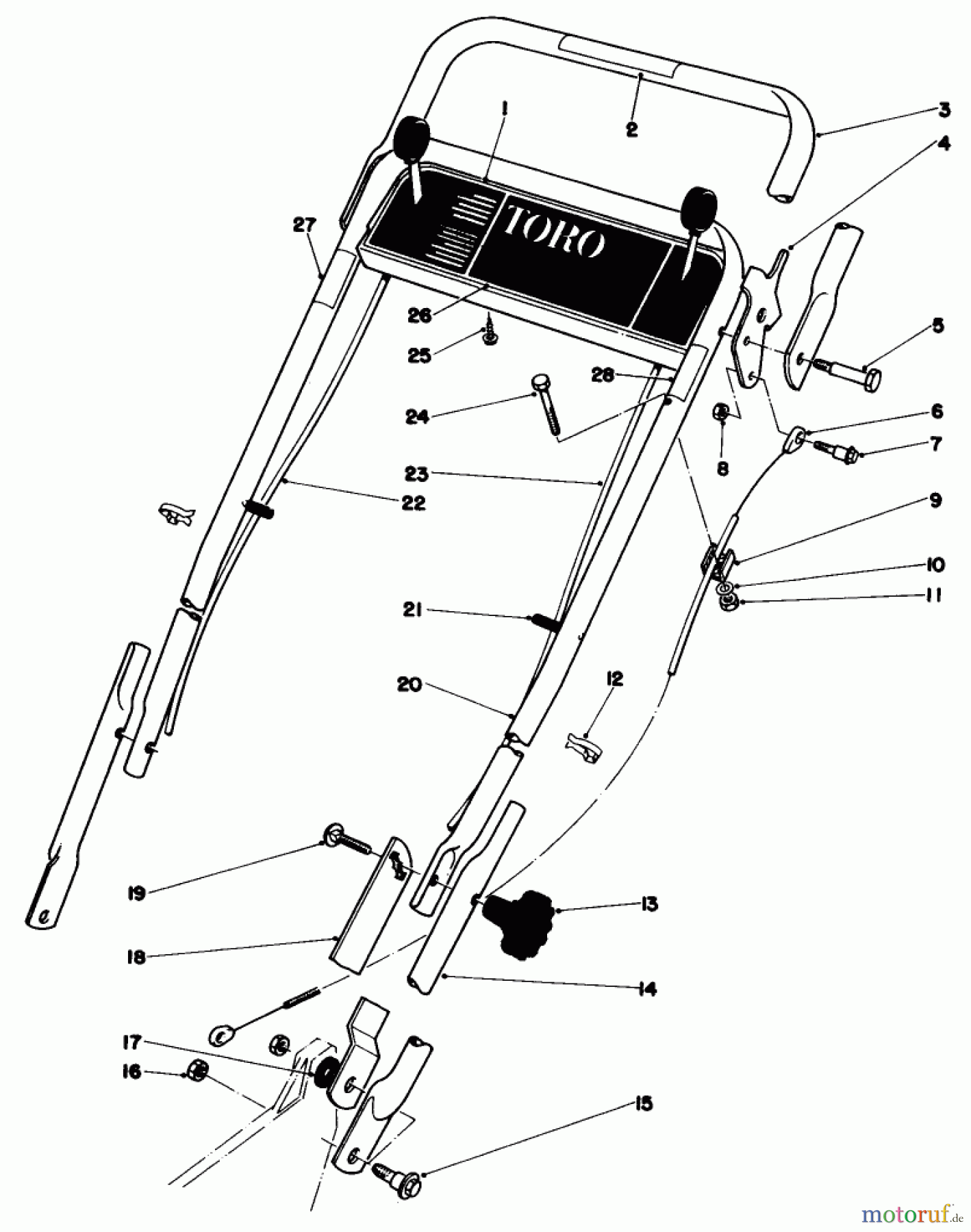Toro Neu Mowers, Walk-Behind Seite 1 20735 - Toro Lawnmower, 1979 (9000001-9999999) HANDLE ASSEMBLY