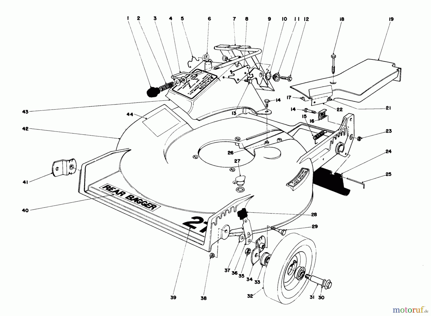 Toro Neu Mowers, Walk-Behind Seite 1 20735 - Toro Lawnmower, 1979 (9000001-9999999) HOUSING ASSEMBLY