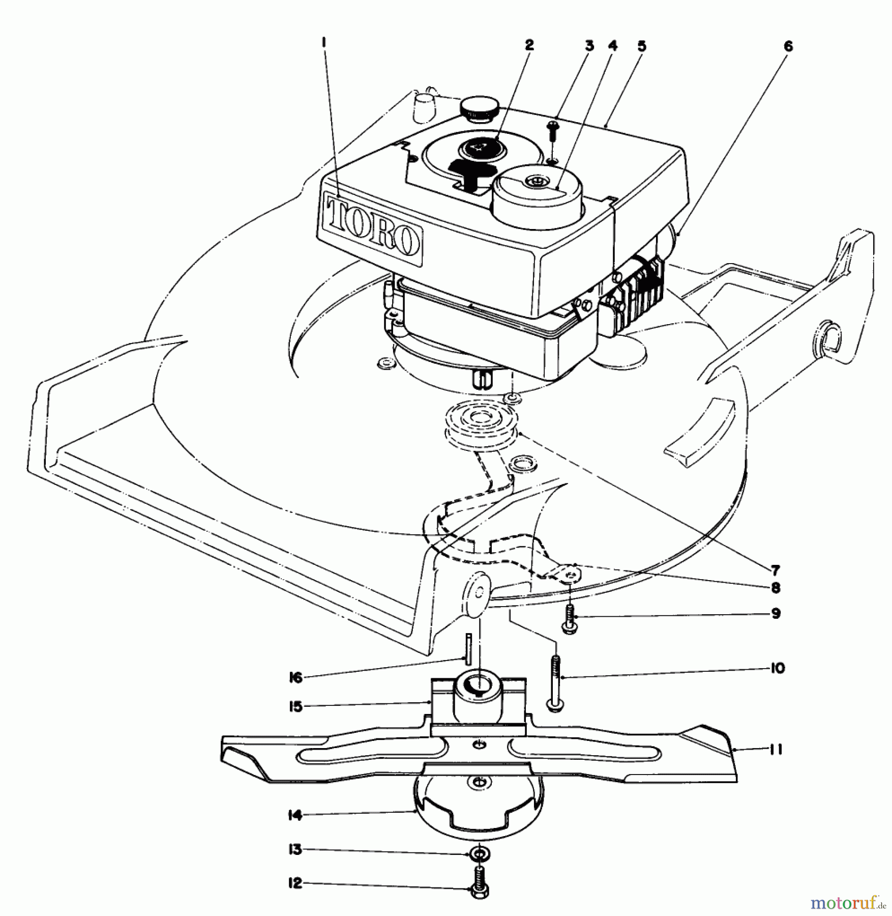 Toro Neu Mowers, Walk-Behind Seite 1 20735 - Toro Lawnmower, 1980 (0000001-0999999) ENGINE ASSEMBLY