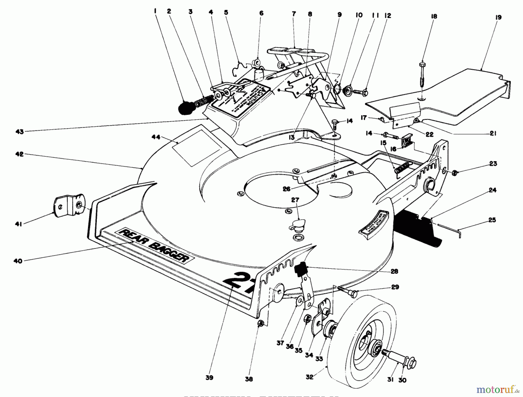 Toro Neu Mowers, Walk-Behind Seite 1 20735 - Toro Lawnmower, 1980 (0000001-0999999) HOUSING ASSEMBLY