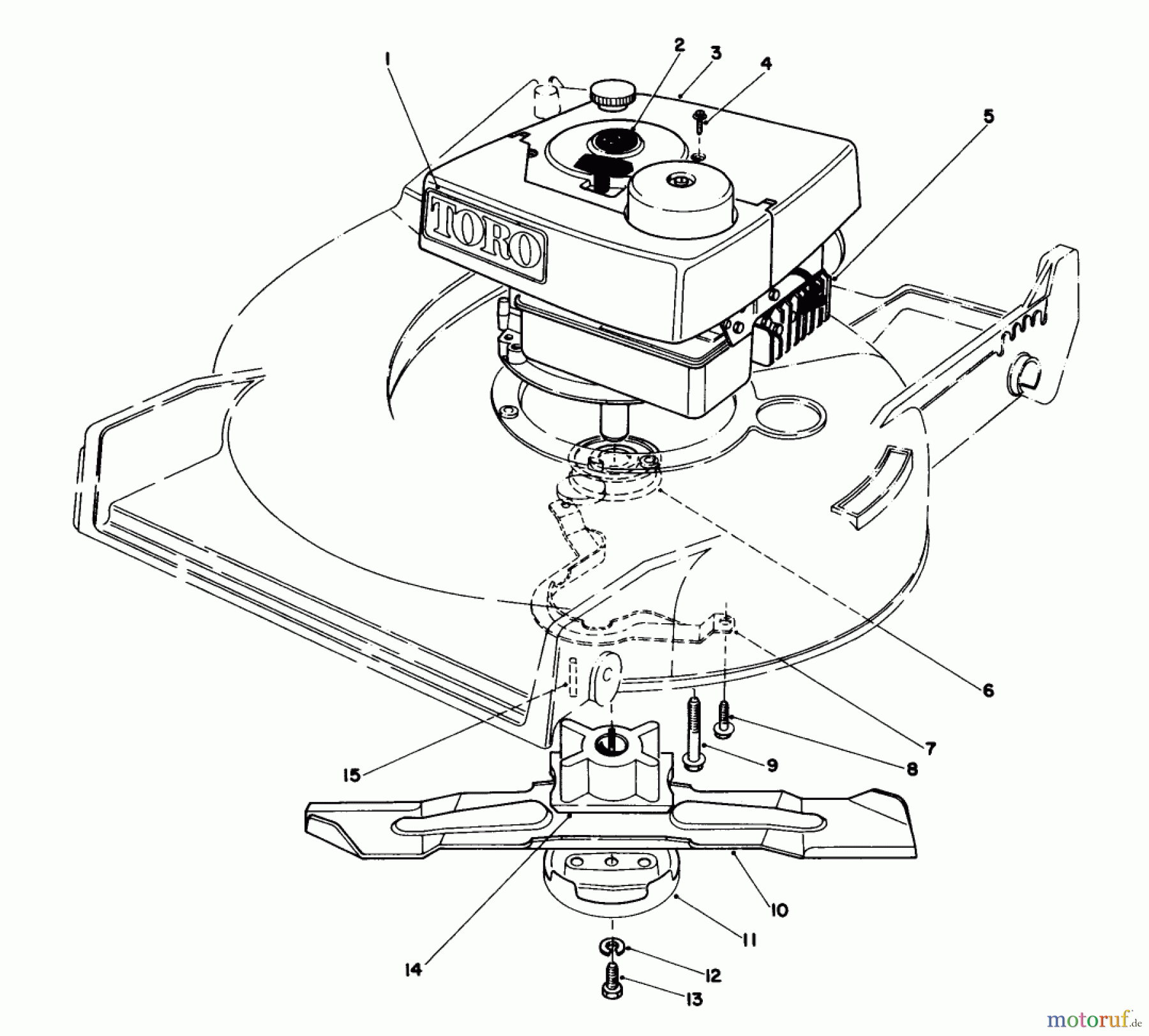 Toro Neu Mowers, Walk-Behind Seite 1 20735 - Toro Lawnmower, 1983 (3000001-3999999) ENGINE ASSEMBLY