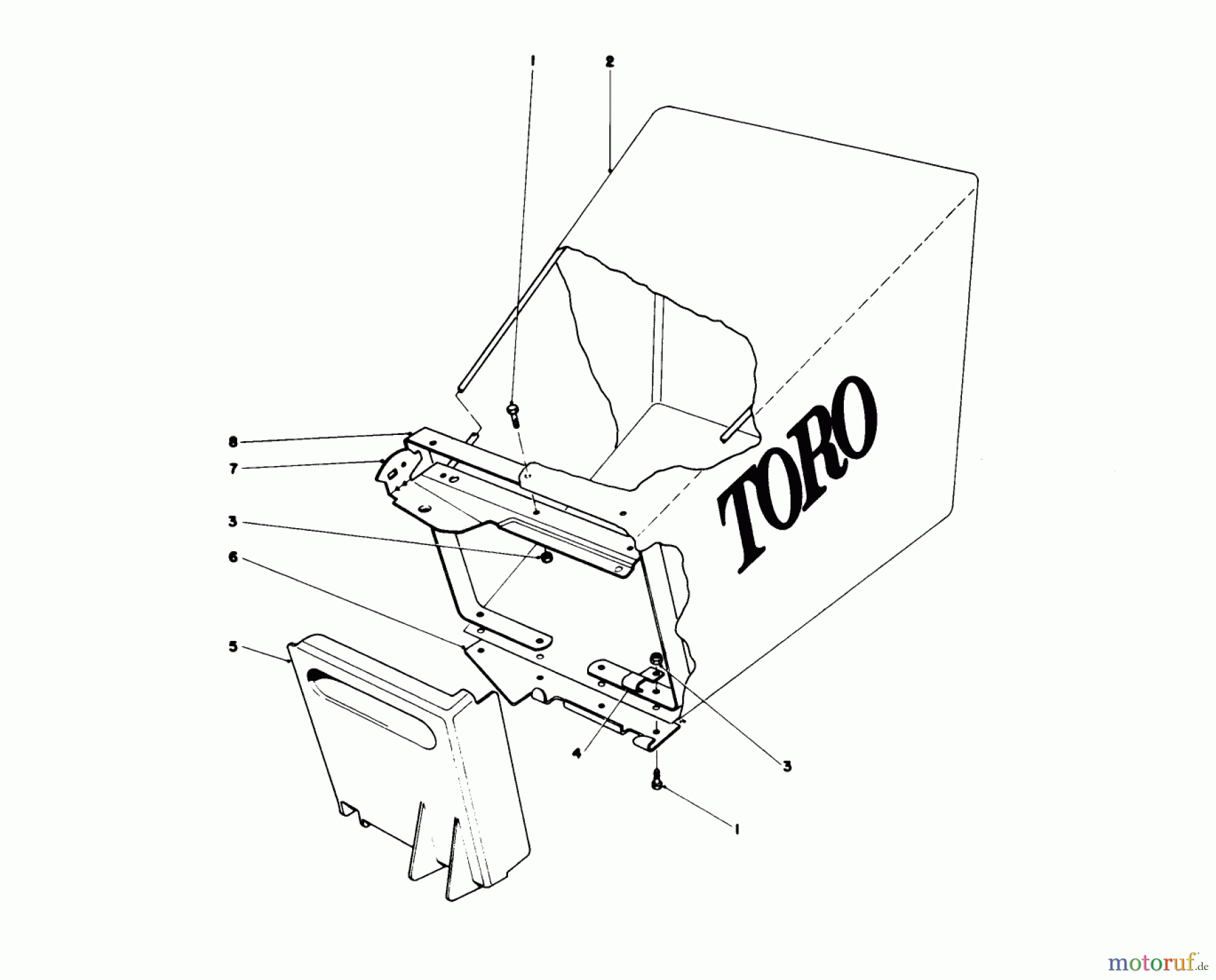 Toro Neu Mowers, Walk-Behind Seite 1 20740 - Toro Lawnmower, 1978 (8000001-8999999) GRASS BAG ASSEMBLY