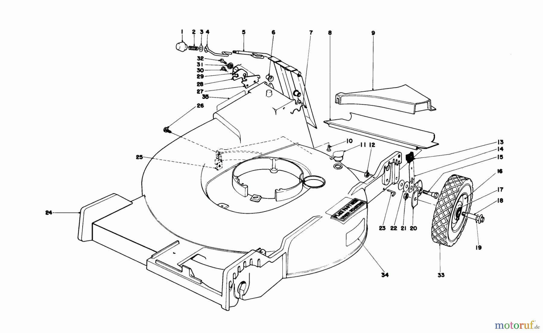 Toro Neu Mowers, Walk-Behind Seite 1 20740 - Toro Lawnmower, 1978 (8000001-8999999) HOUSING ASSEMBLY