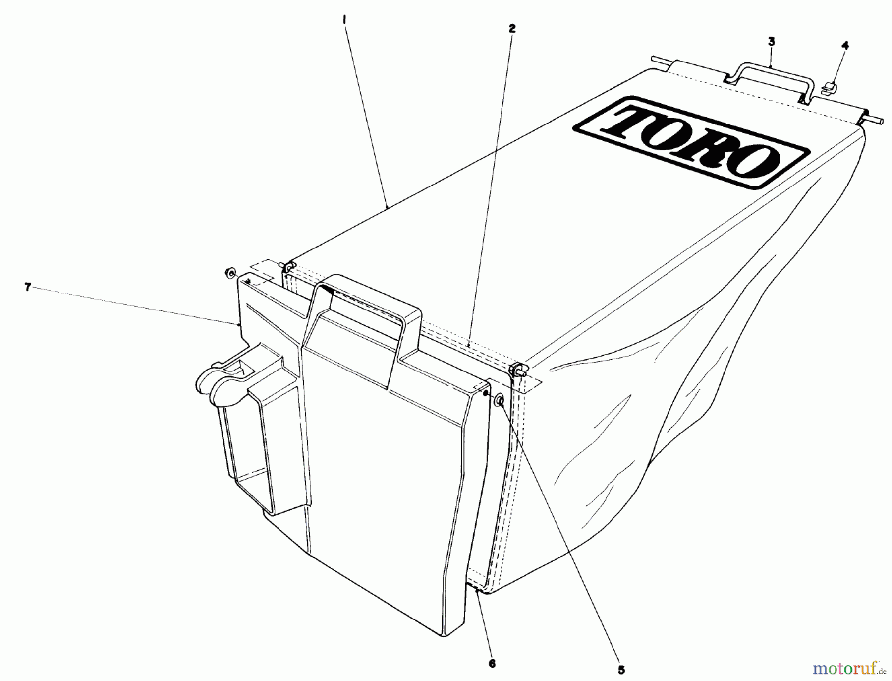 Toro Neu Mowers, Walk-Behind Seite 1 20742 - Toro Lawnmower, 1984 (4000001-4999999) GRASS BAG ASSEMBLY NO. 11-4949