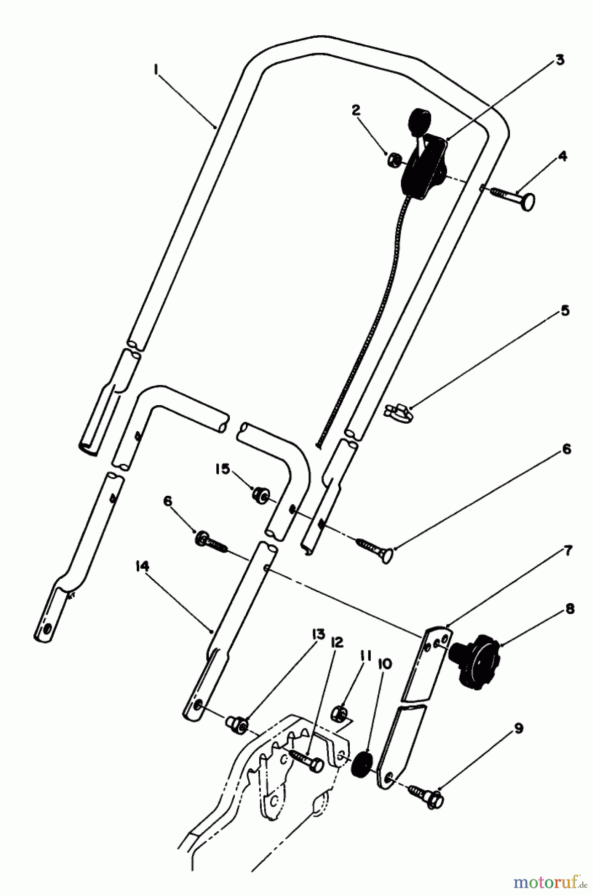 Toro Neu Mowers, Walk-Behind Seite 1 20743C - Toro Lawnmower, 1985 (5000001-5999999) HANDLE ASSEMBLY