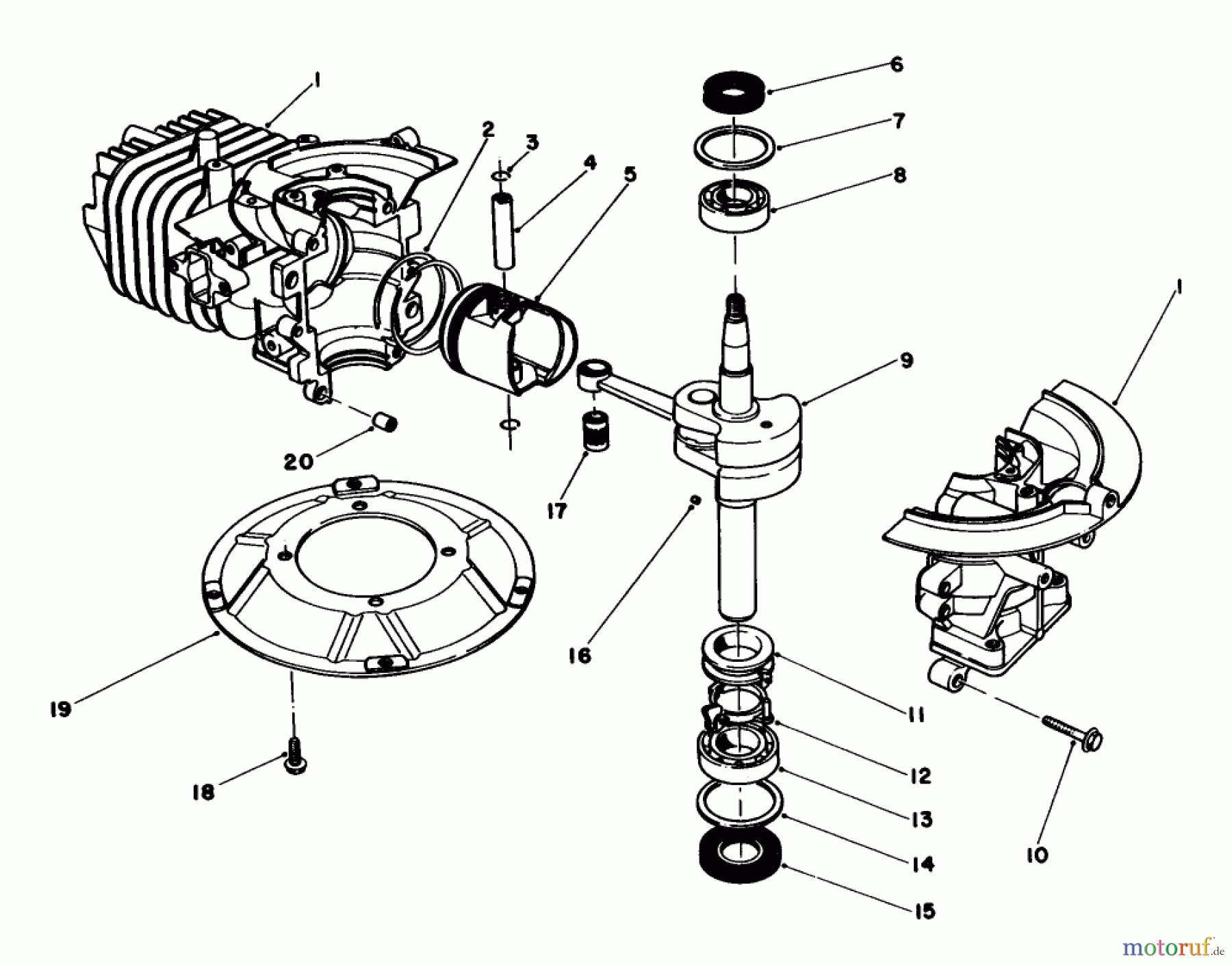 Toro Neu Mowers, Walk-Behind Seite 1 20745 - Toro Lawnmower, 1984 (4000001-4999999) CRANKSHAFT ASSEMBLY