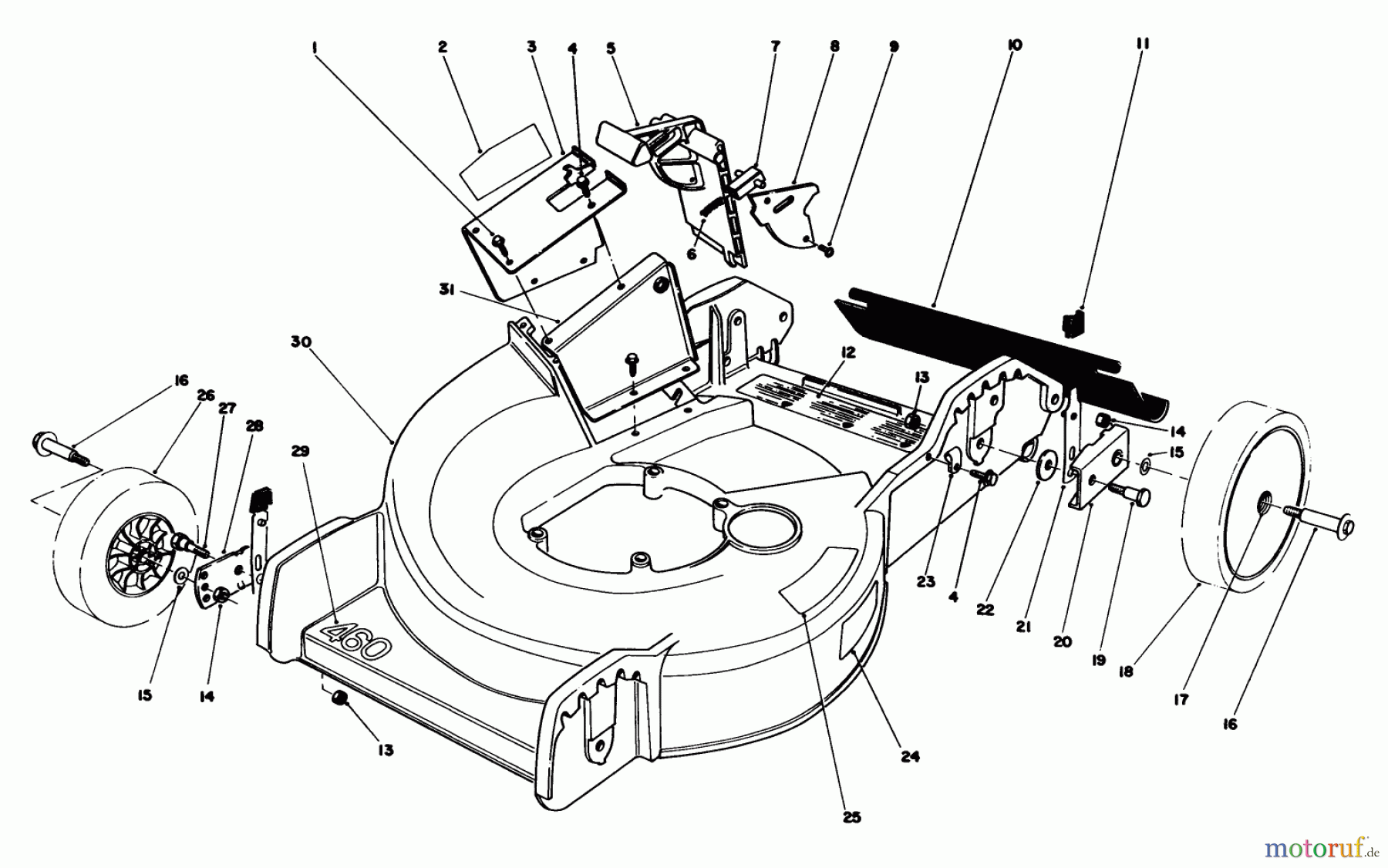 Toro Neu Mowers, Walk-Behind Seite 1 20745 - Toro Lawnmower, 1984 (4000001-4999999) HOUSING ASSEMBLY