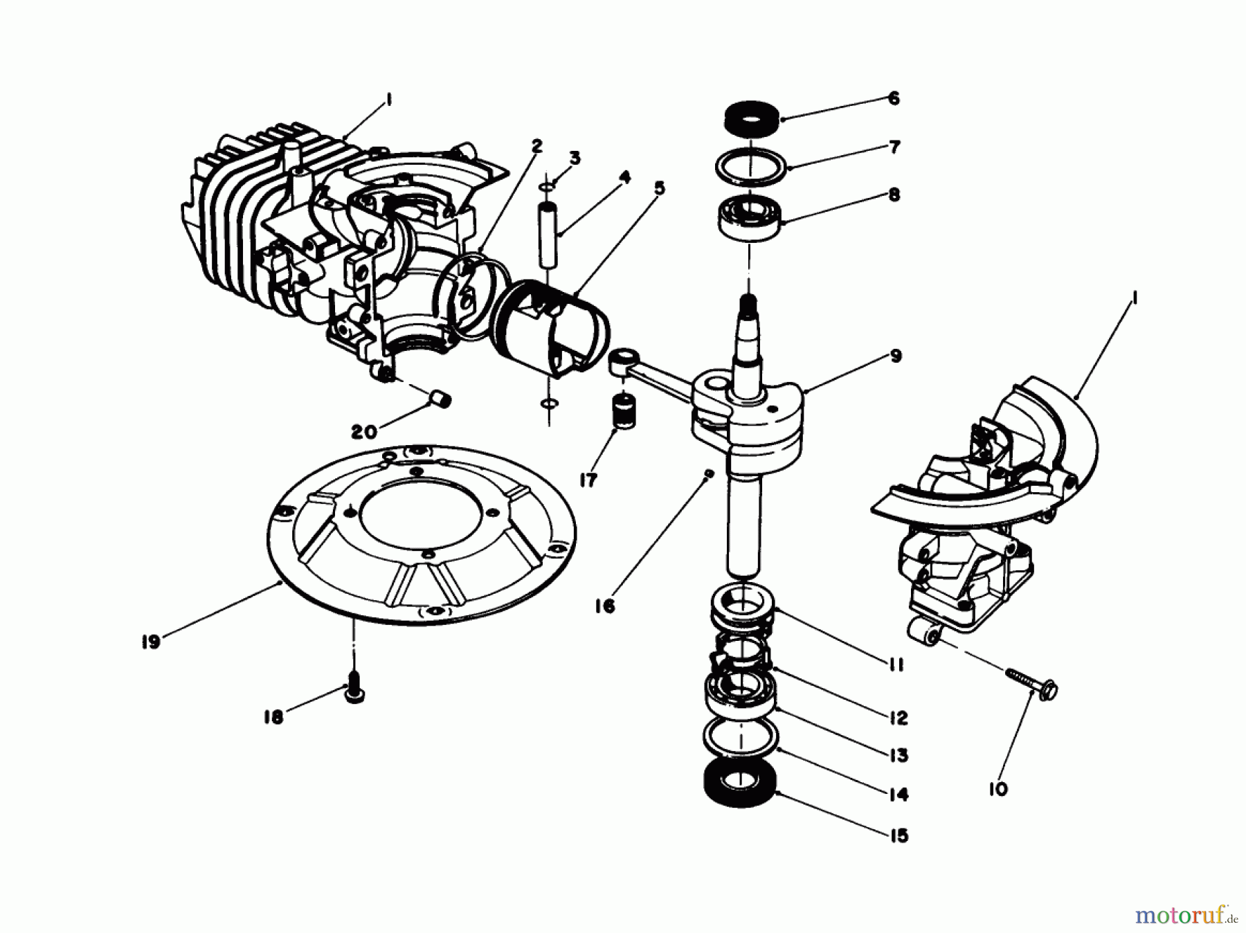 Toro Neu Mowers, Walk-Behind Seite 1 20745C - Toro Lawnmower, 1985 (5000001-5999999) CRANKSHAFT ASSEMBLY