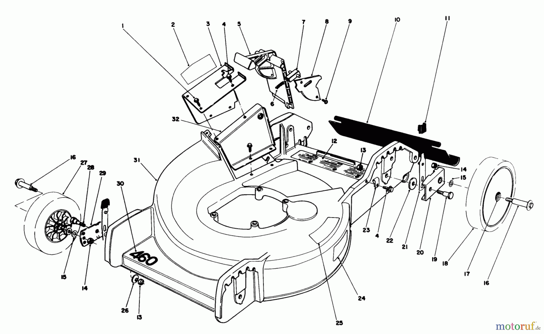 Toro Neu Mowers, Walk-Behind Seite 1 20745C - Toro Lawnmower, 1985 (5000001-5999999) HOUSING ASSEMBLY
