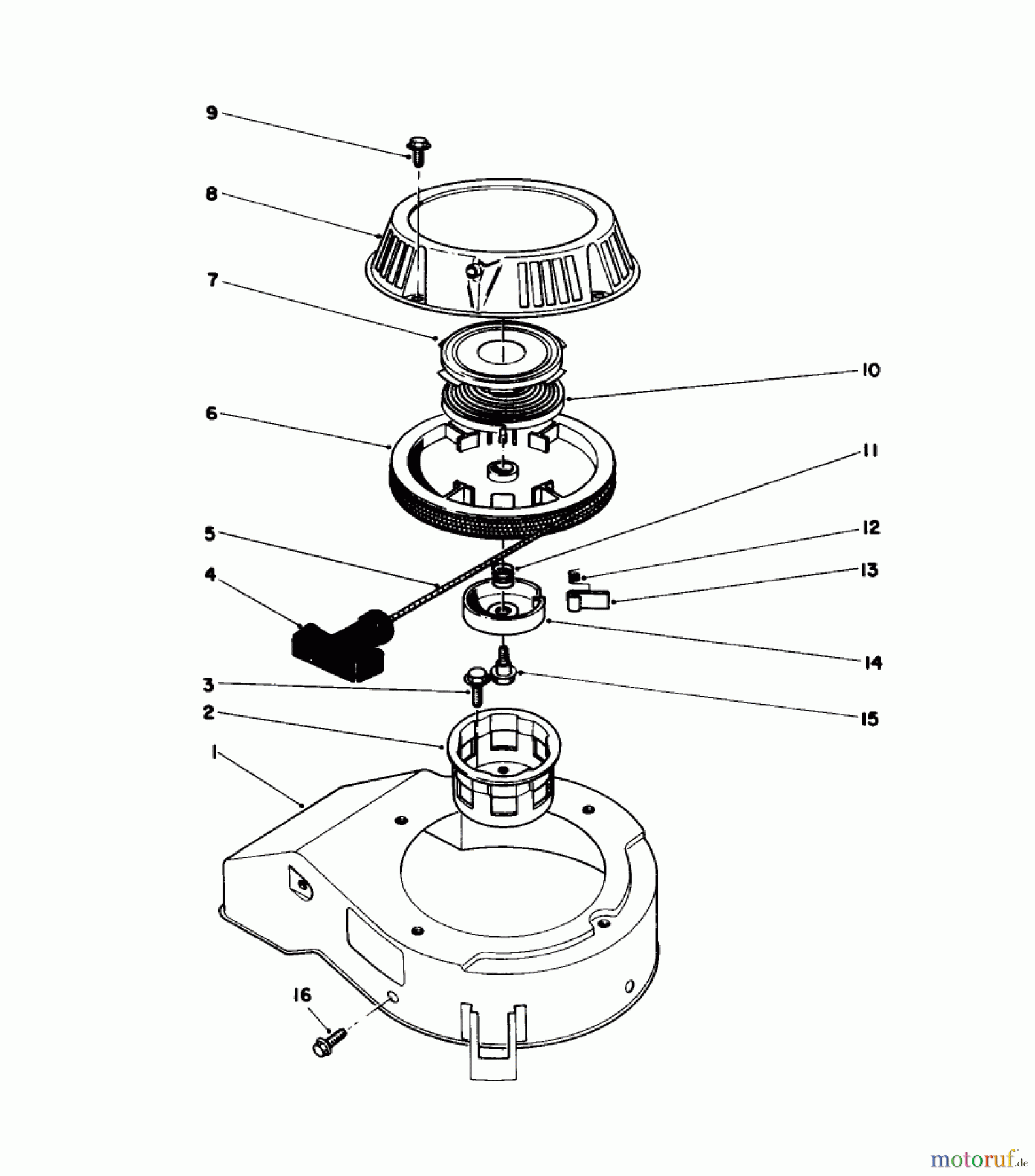 Toro Neu Mowers, Walk-Behind Seite 1 20745C - Toro Lawnmower, 1985 (5000001-5999999) RECOIL ASSEMBLY