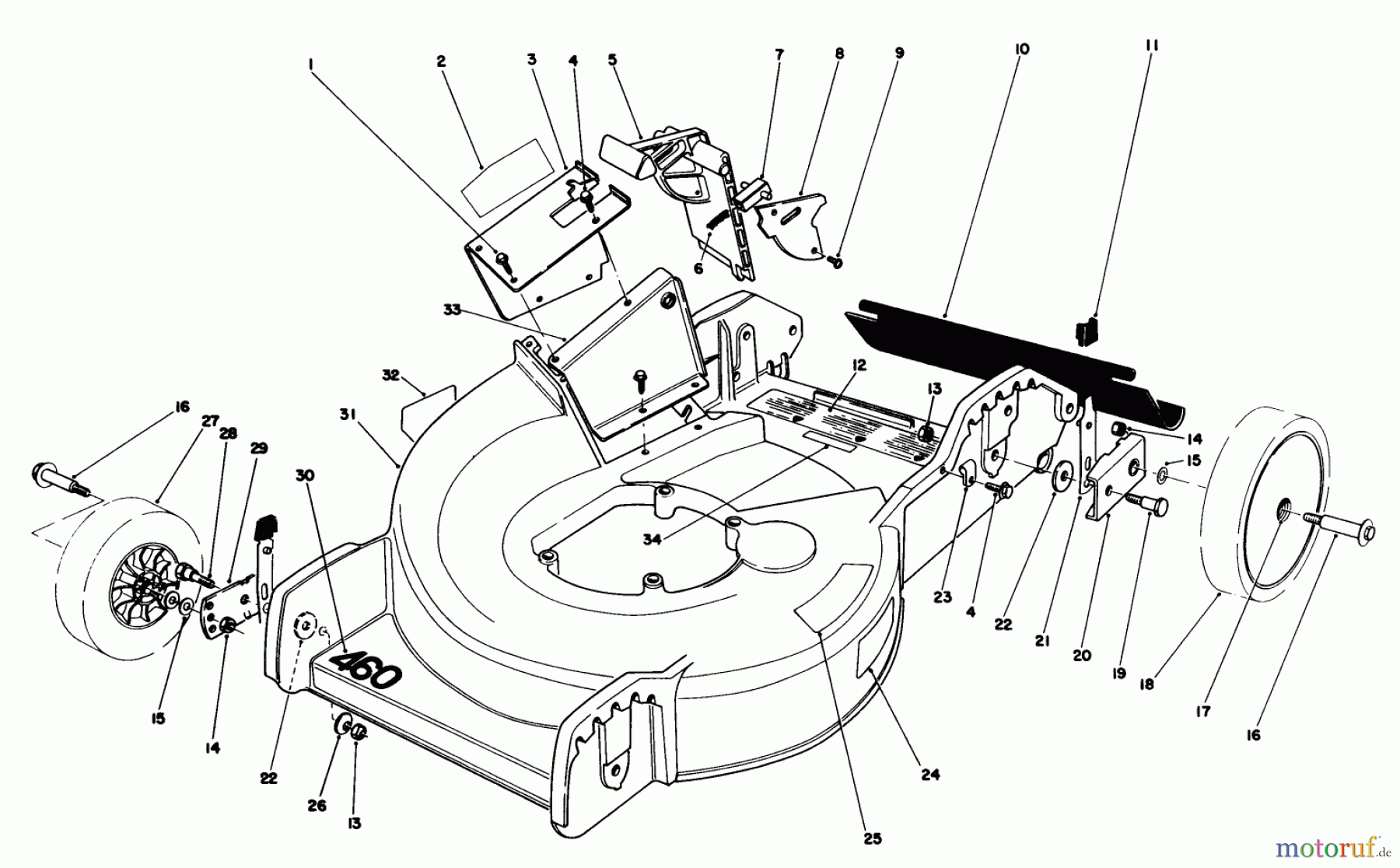  Toro Neu Mowers, Walk-Behind Seite 1 20745C - Toro Lawnmower, 1986 (6000001-6999999) HOUSING ASSEMBLY